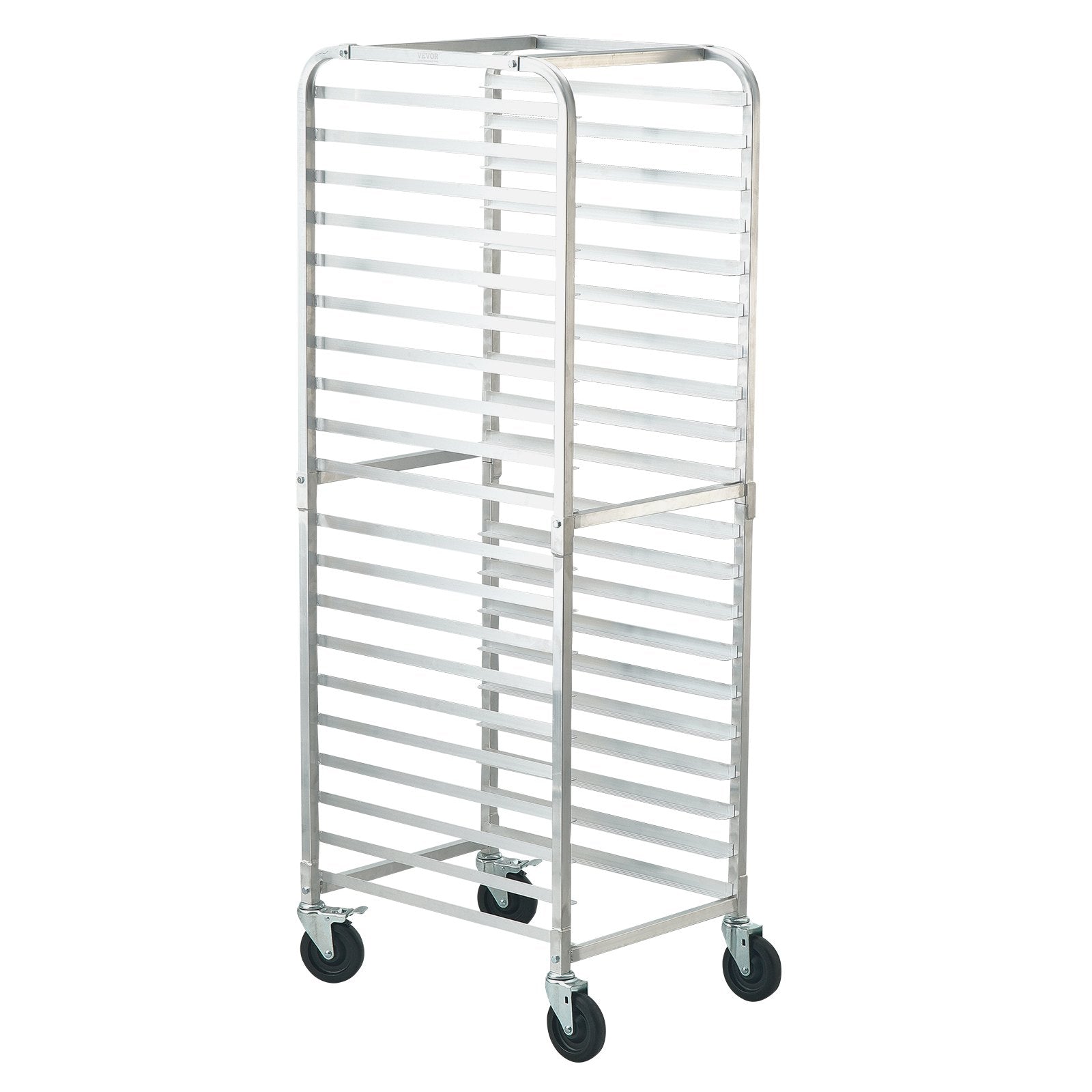 VEVOR Bun Pan Rack, 20-Tier Commercial Bakery Racks with Brake Wheels, Aluminum Racking Trolley Storage for Half & Full Sheet, Speed Rack For Kitchen Home, Bread Baking Equipment, 660x517x1767 mm 11