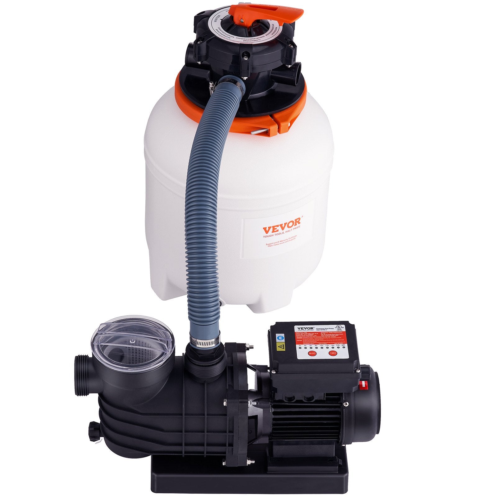 VEVOR Sand Filter Above Ground with 285W Pool Pump 10,000 L/H Flow 6-Way Valve 10
