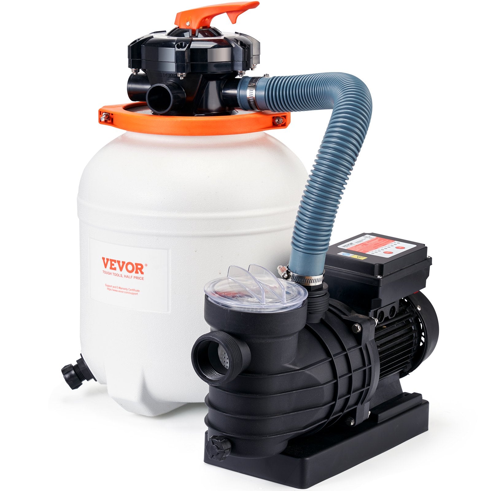 VEVOR Sand Filter Above Ground with 285W Pool Pump 10,000 L/H Flow 6-Way Valve 11