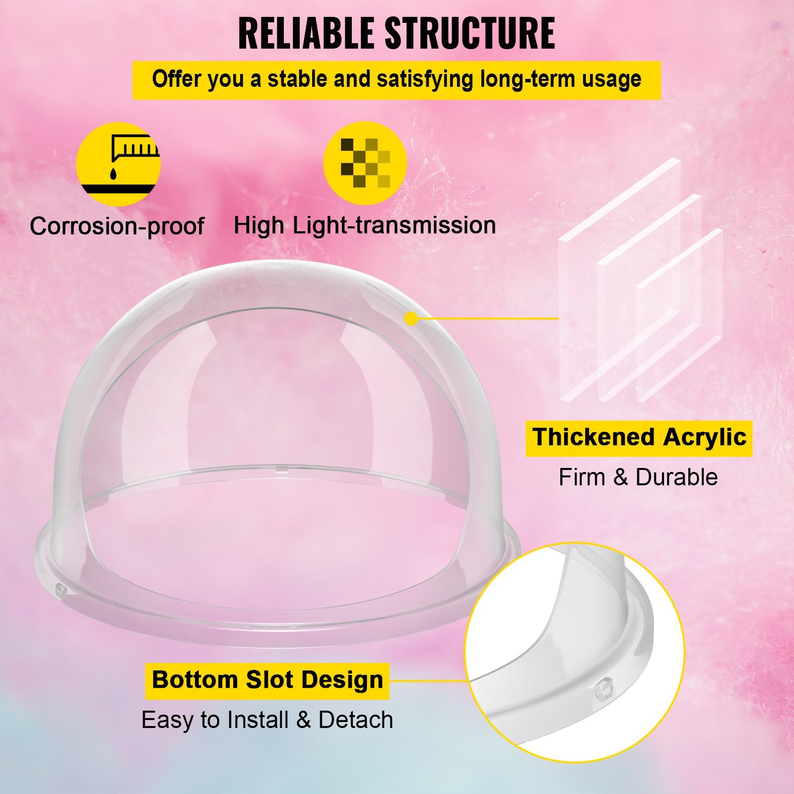 VEVOR Candy Machine Bubble Shield 20.5 Inch Clear Plastic Cotton Candy Cover for Commercial Candy Maker Machine 4