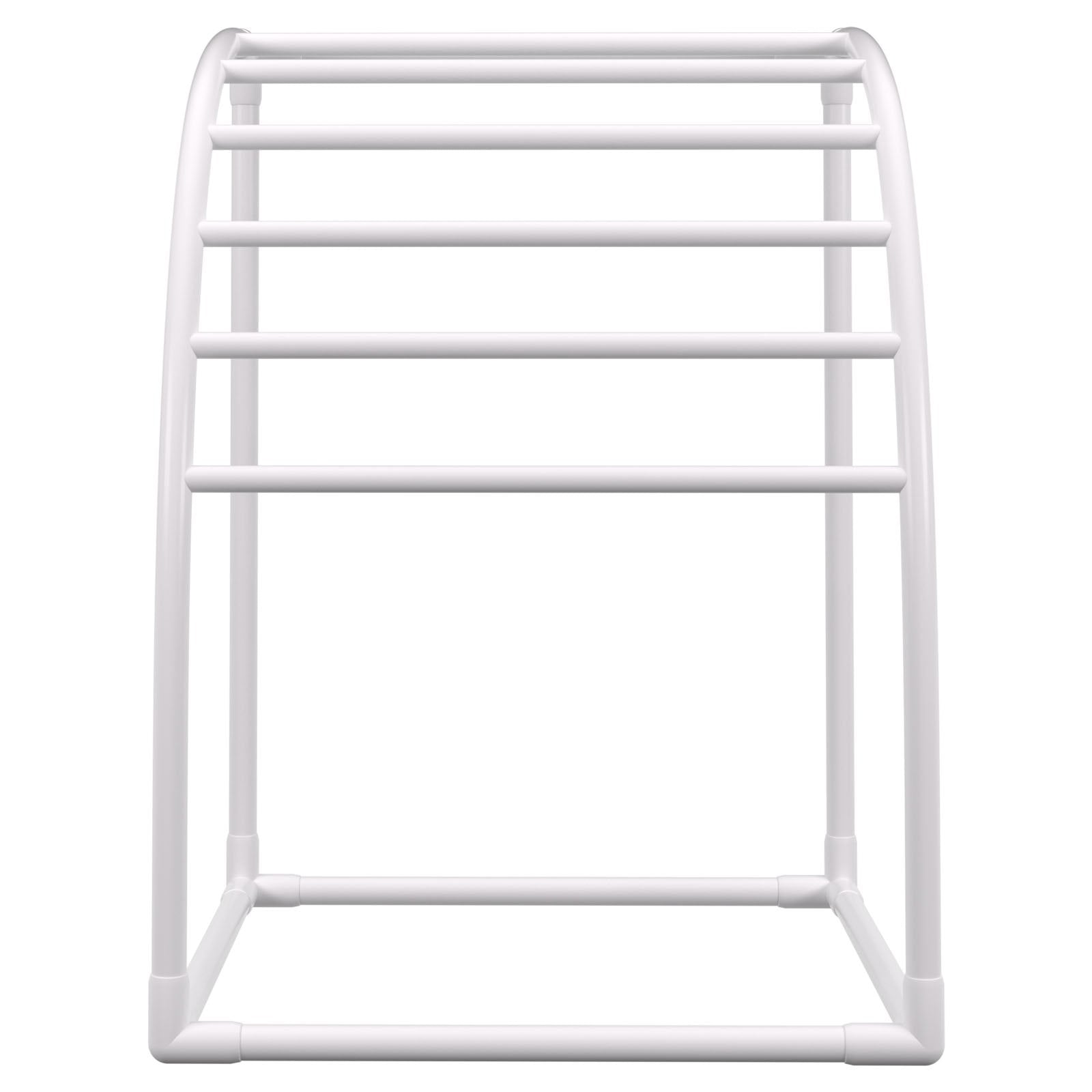 VEVOR Outdoor Towel Rack Pool Towel Rack 7 Bar Curved White Freestanding Patio 9