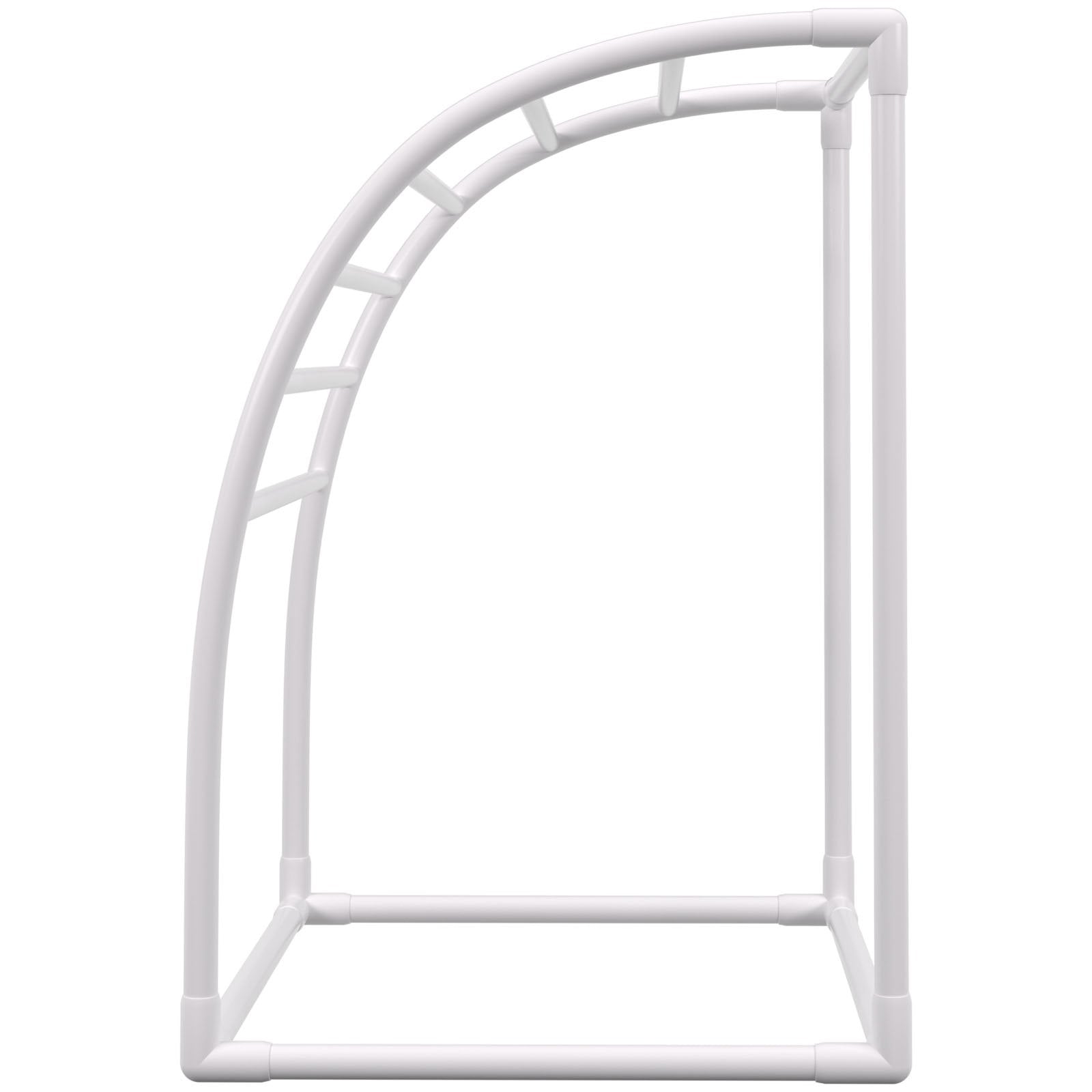 VEVOR Outdoor Towel Rack Pool Towel Rack 7 Bar Curved White Freestanding Patio 10