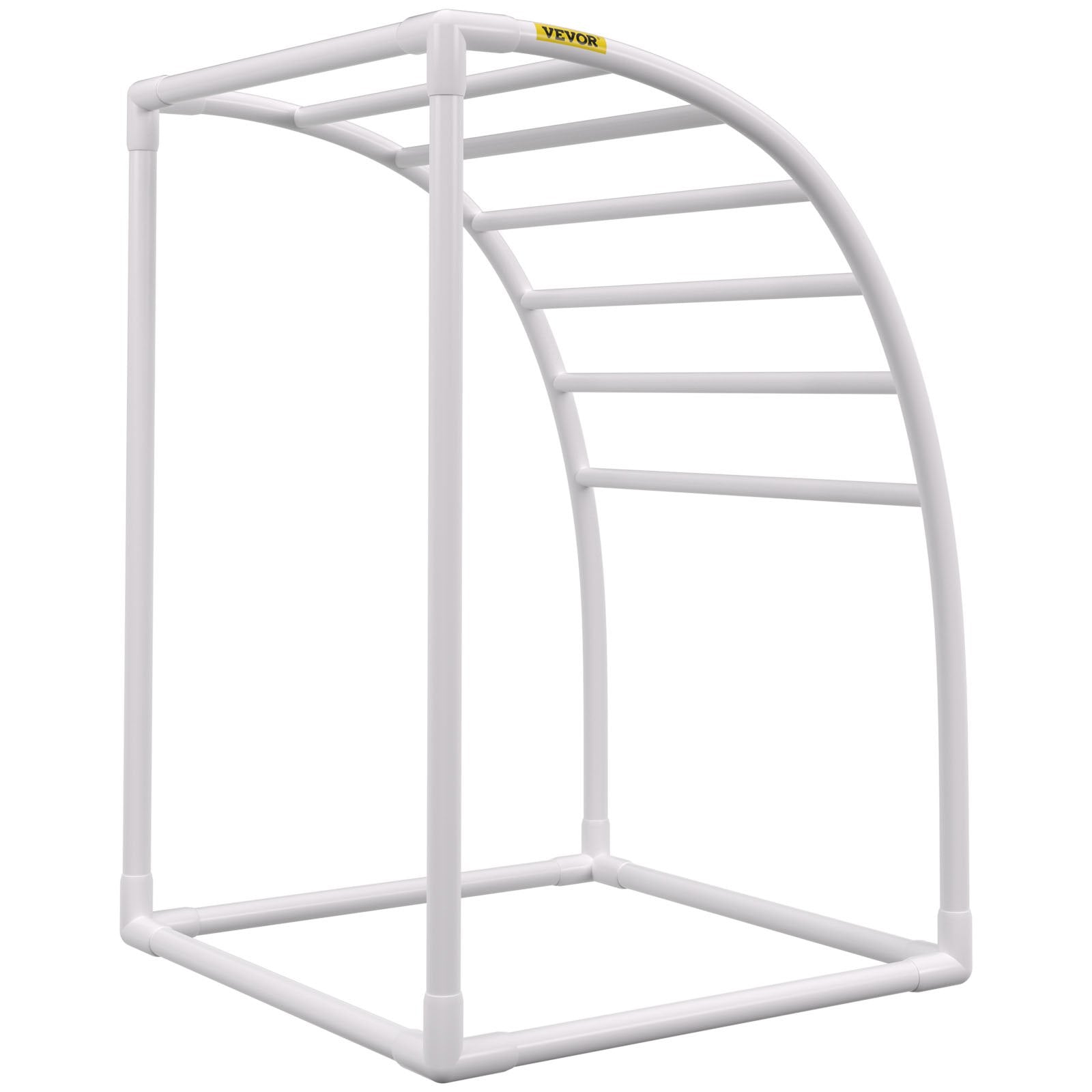 VEVOR Outdoor Towel Rack Pool Towel Rack 7 Bar Curved White Freestanding Patio 11