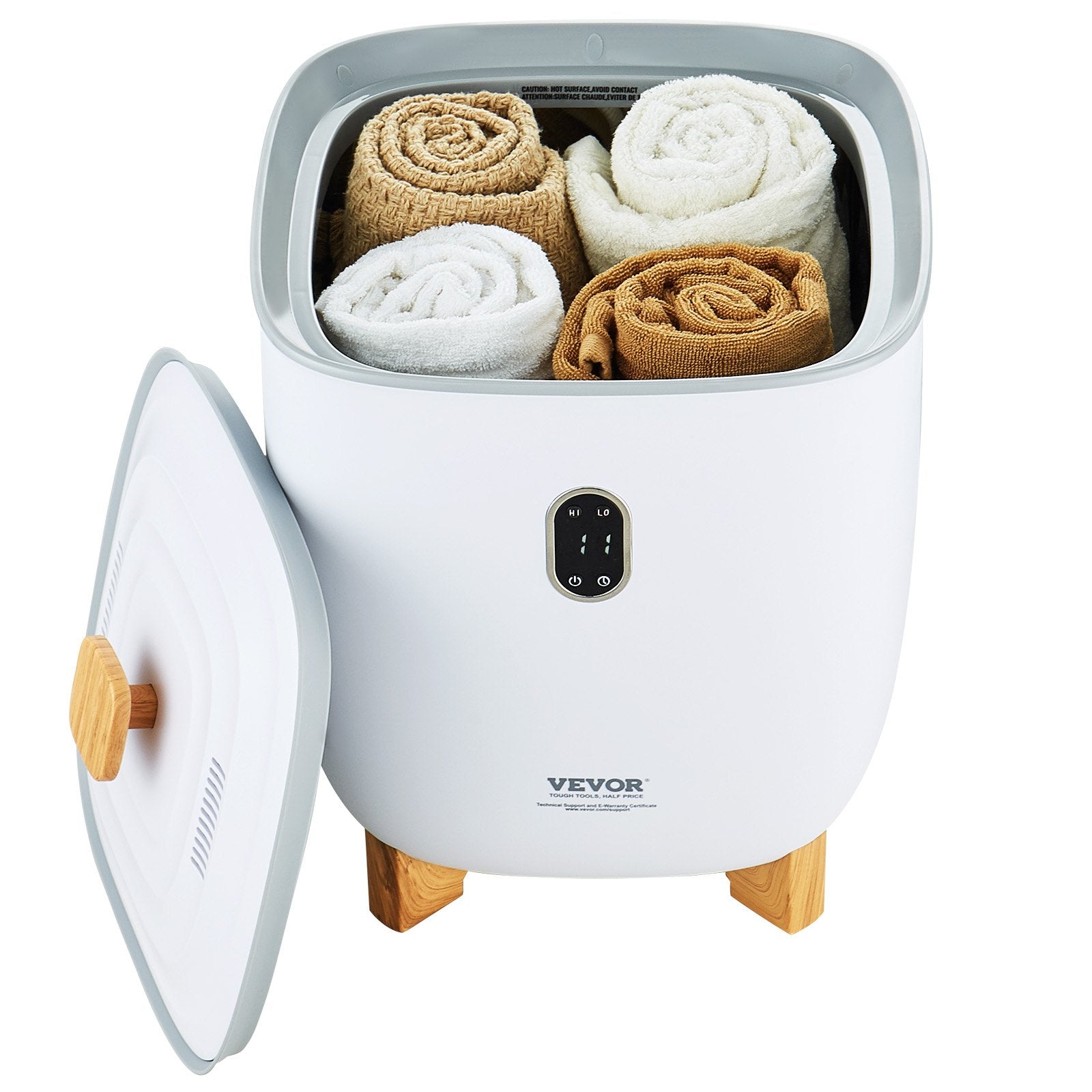 VEVOR 25L Towel Warmer Bucket with LED Screen Bottom Heating Columns Timer White 10