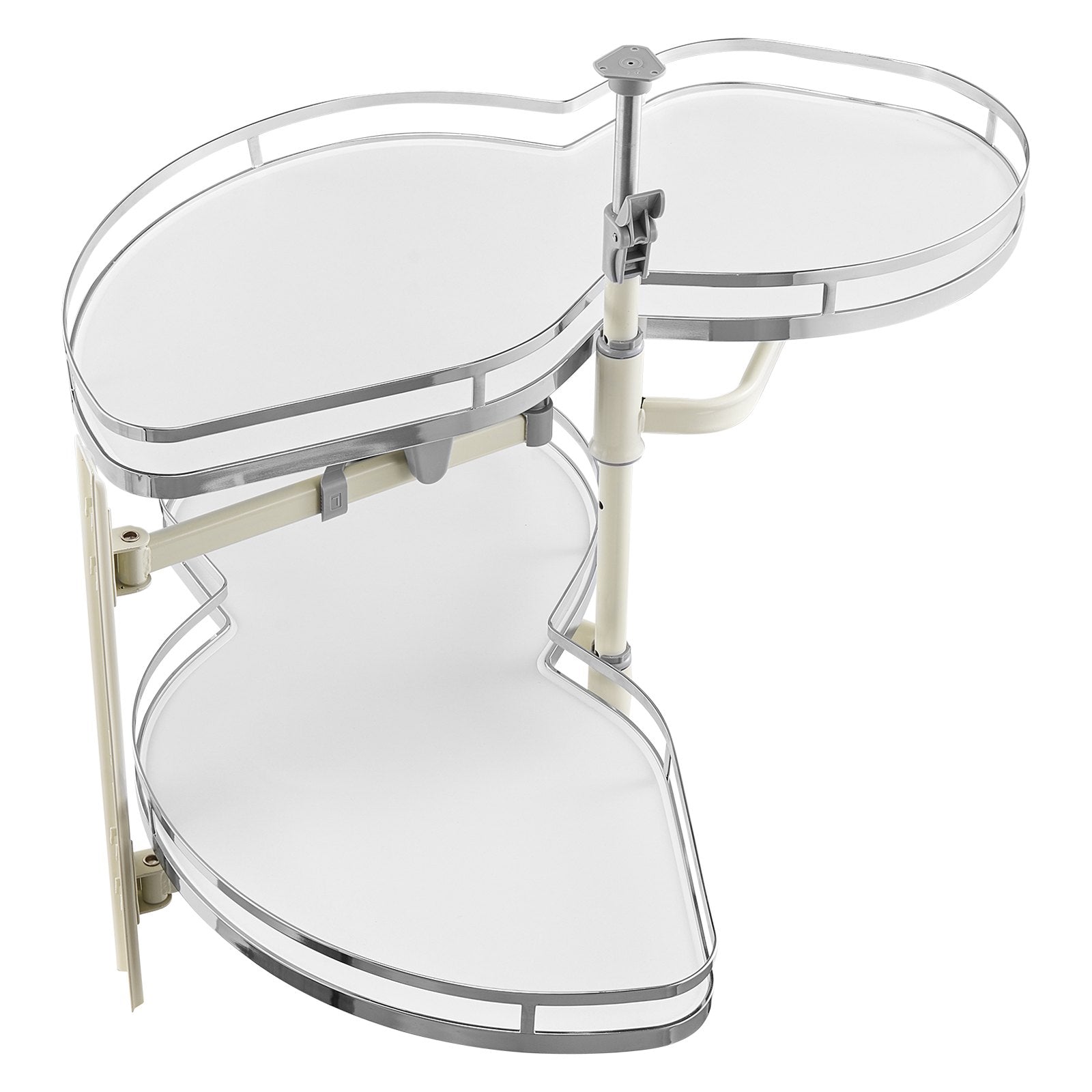 VEVOR Swing Left Blind Corner Cabinet, Pull Out Organizer for 36 inch Width Blind Cabinet, 2 Tier Height Adjustable Swing Tray, Soft Close Kitchen Cloud Blind Organizer, Left Open 9