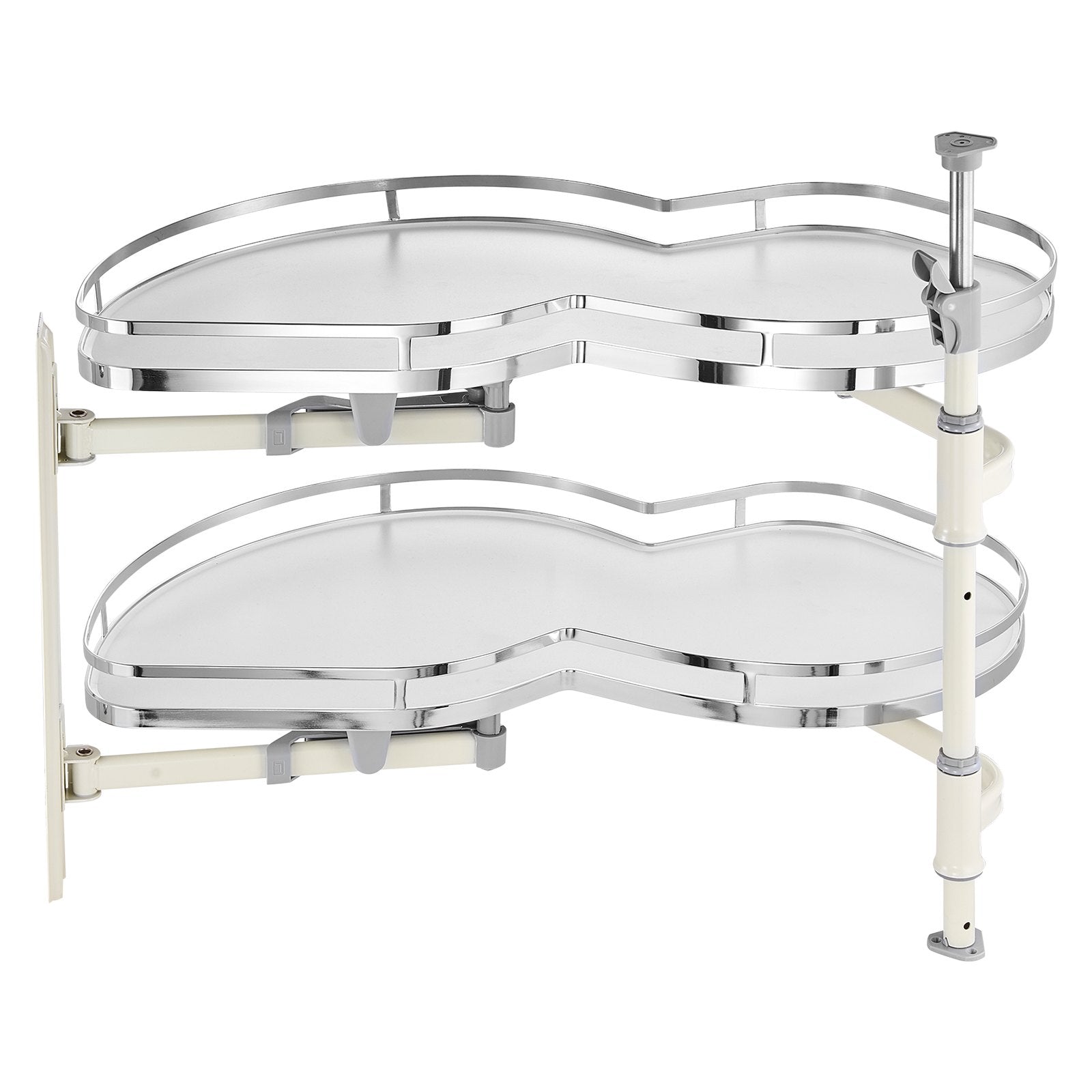 VEVOR Swing Left Blind Corner Cabinet, Pull Out Organizer for 36 inch Width Blind Cabinet, 2 Tier Height Adjustable Swing Tray, Soft Close Kitchen Cloud Blind Organizer, Left Open 10