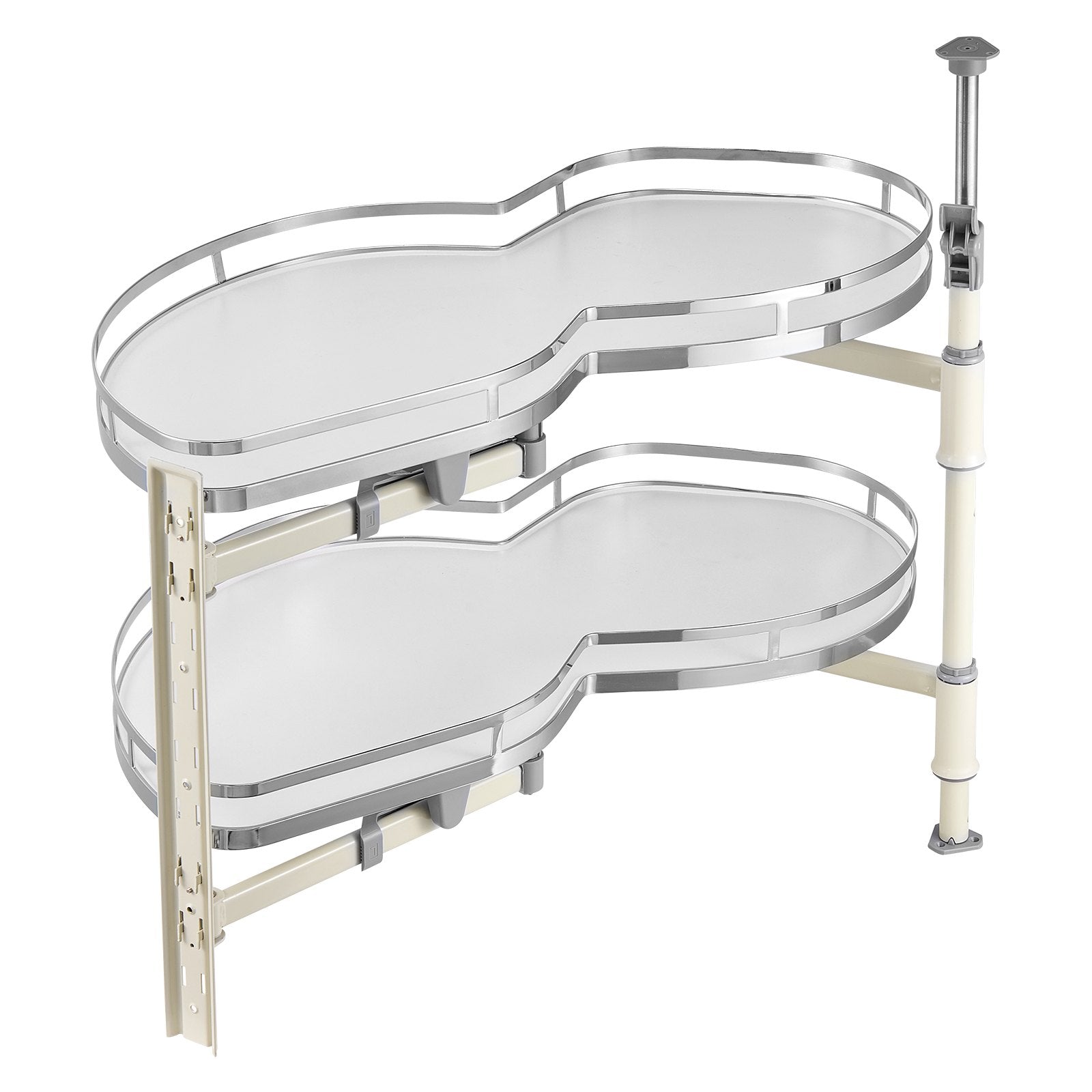 VEVOR Swing Left Blind Corner Cabinet, Pull Out Organizer for 36 inch Width Blind Cabinet, 2 Tier Height Adjustable Swing Tray, Soft Close Kitchen Cloud Blind Organizer, Left Open 11