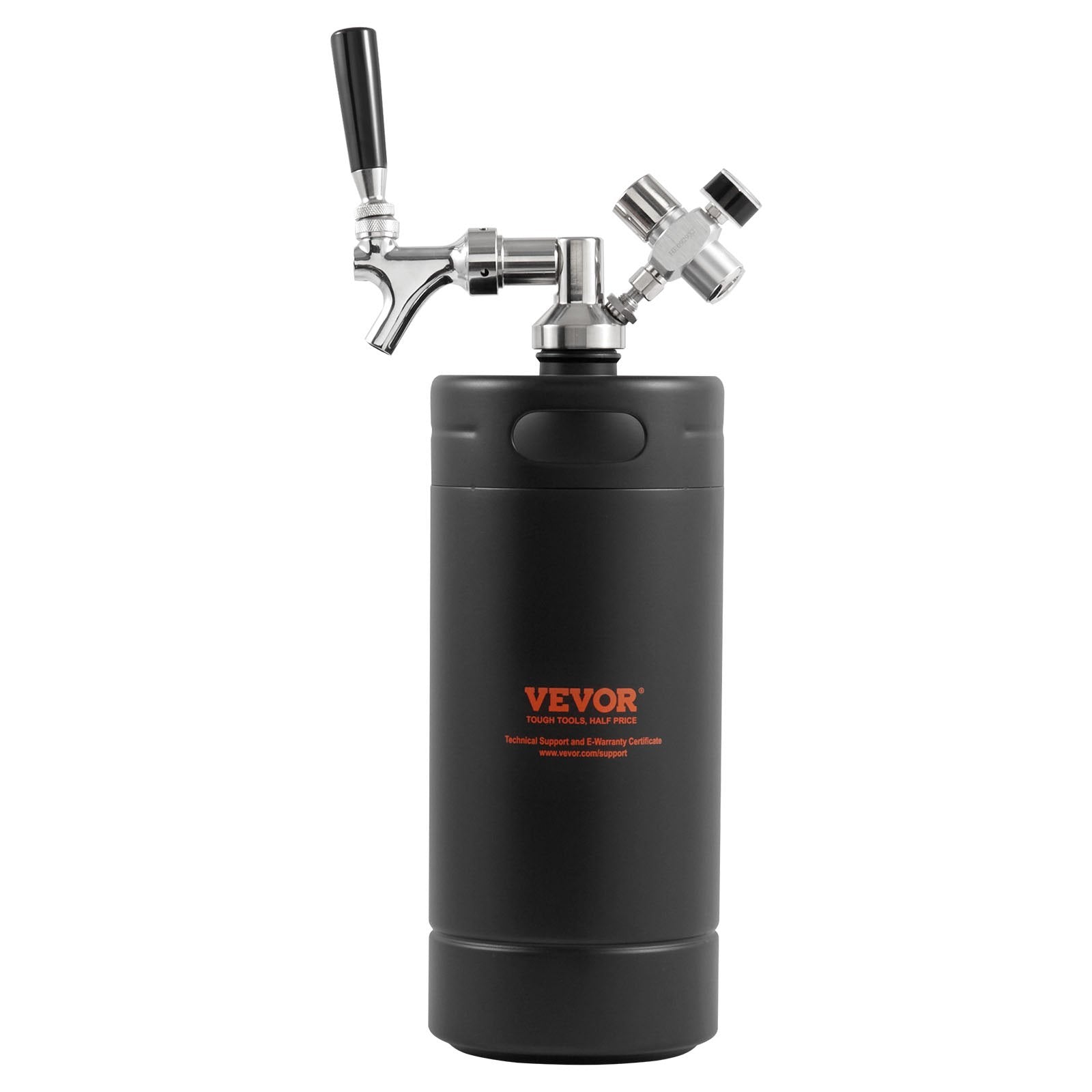 VEVOR Beer Growler Tap System, 4L Mini Keg, 304 Stainless Steel Pressurized Beer Growler, Keg Growler with Pressure Display, CO2 Regulator Faucet, Leak-Proof Ring For Draft, Homebrew, Craft Beer 10