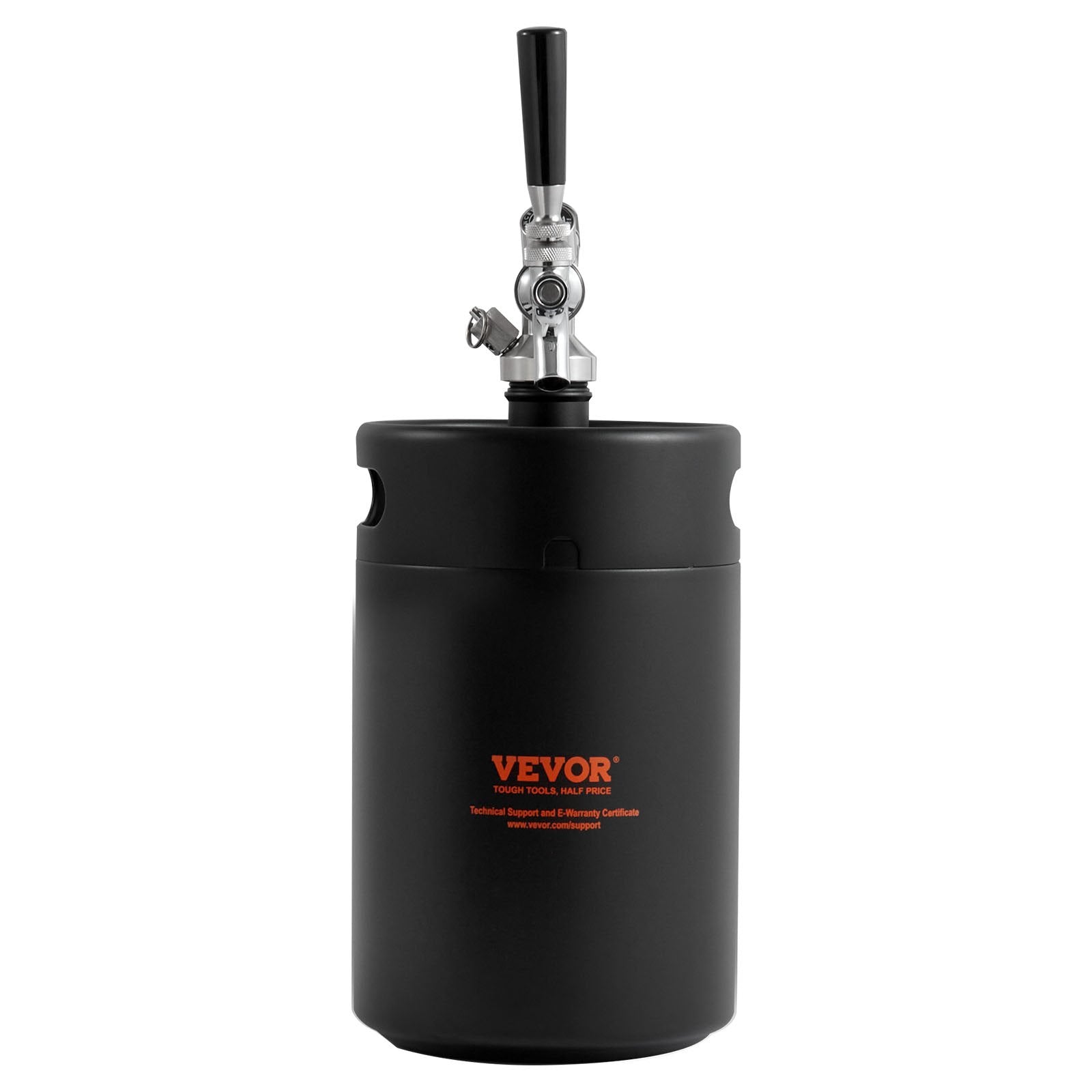 VEVOR Beer Growler Tap System, 5L Mini Keg, 304 Stainless Steel Pressurized Beer Growler, Keg Growler with Pressure Display, CO2 Regulator Faucet, Leak-Proof Ring For Draft, Homebrew, Craft Beer 10
