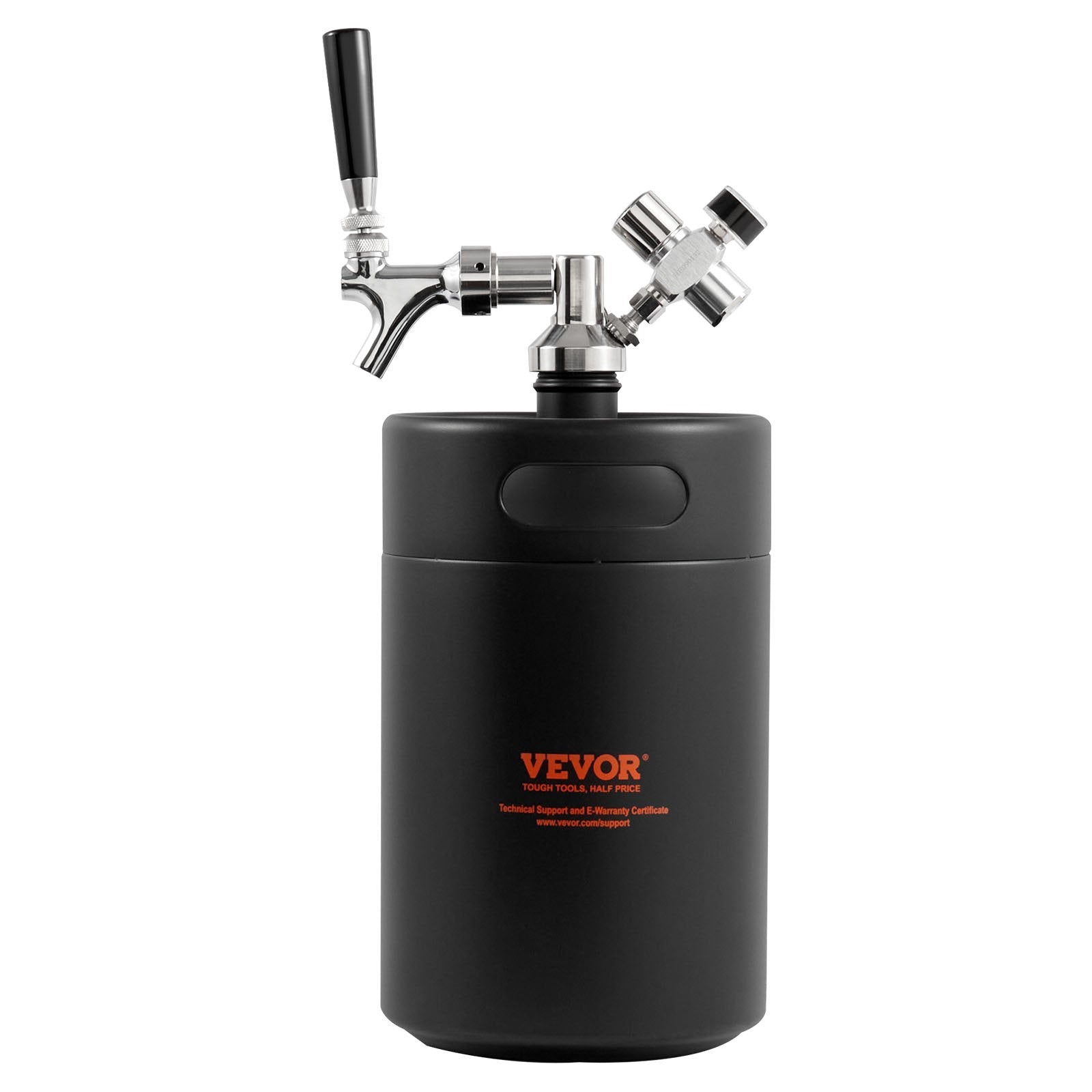 VEVOR Beer Growler Tap System, 5L Mini Keg, 304 Stainless Steel Pressurized Beer Growler, Keg Growler with Pressure Display, CO2 Regulator Faucet, Leak-Proof Ring For Draft, Homebrew, Craft Beer 11