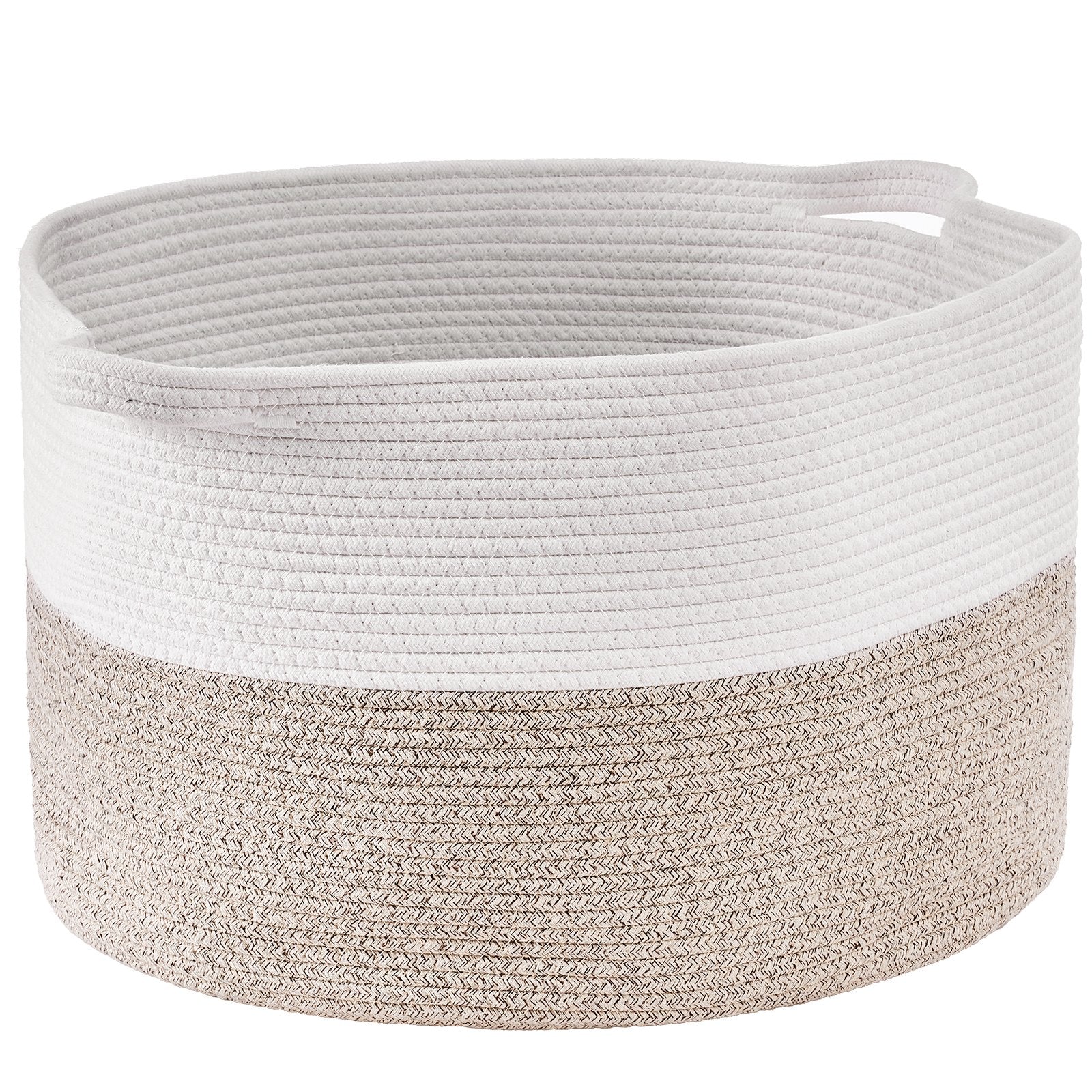 VEVOR Cotton Rope Storage Basket 87L Woven Blanket Basket 20 x 20 x 14 in