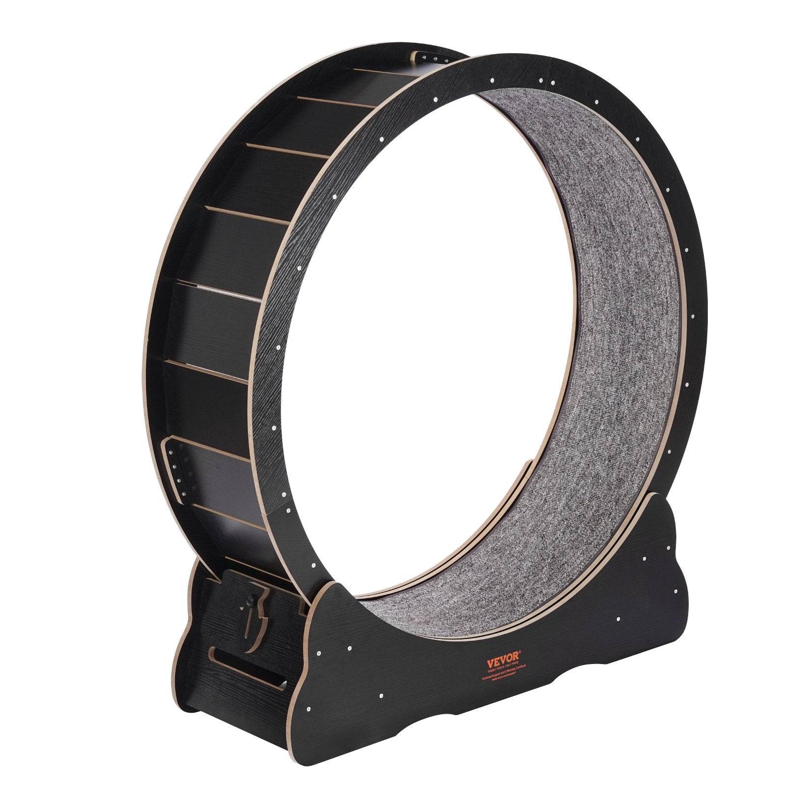 VEVOR Wooden Cat Exercise Wheel, 43.3" Large Cat Treadmill Wheel for Indoor Cats, Cat Running Wheel with Detachable Carpet & Cat Teaser for Running/Walking/Training, Suitable for Most Cats 10