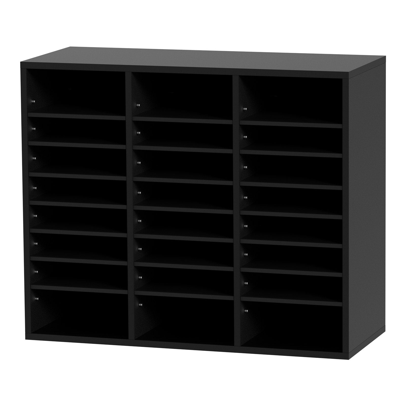VEVOR Wood Literature Organizer Adjustable File Sorter 24 Compartments Black 9