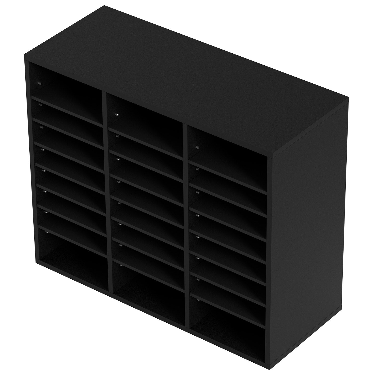 VEVOR Wood Literature Organizer Adjustable File Sorter 24 Compartments Black 10