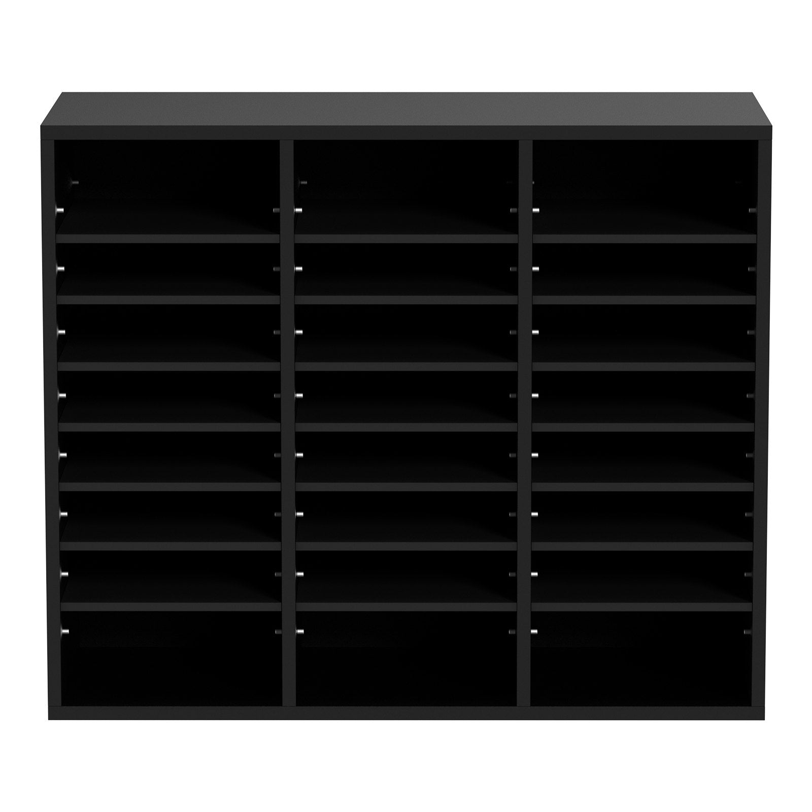 VEVOR Wood Literature Organizer Adjustable File Sorter 24 Compartments Black 11