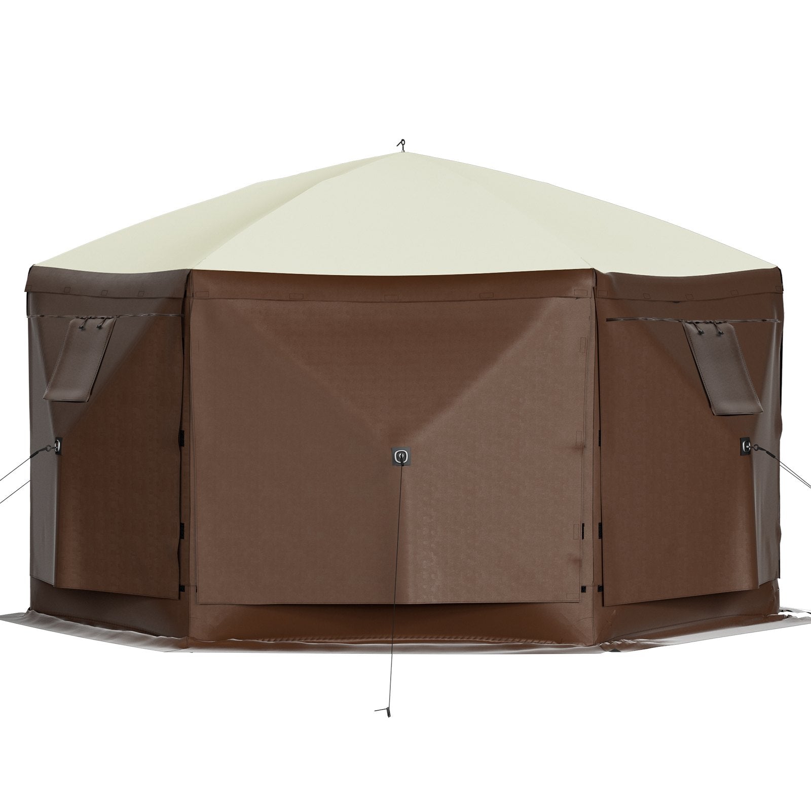 VEVOR Pop-up Camping Gazebo Camping Canopy Shelter 6 Sided 10' x 10' Sun Shade 11