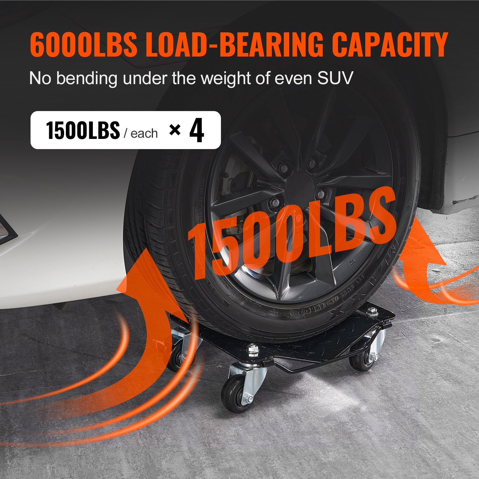 VEVOR Car Dolly Wheel Tire Dolly 4 PCS Heavy Duty Skate Auto Repair Dolly 6000LB 3