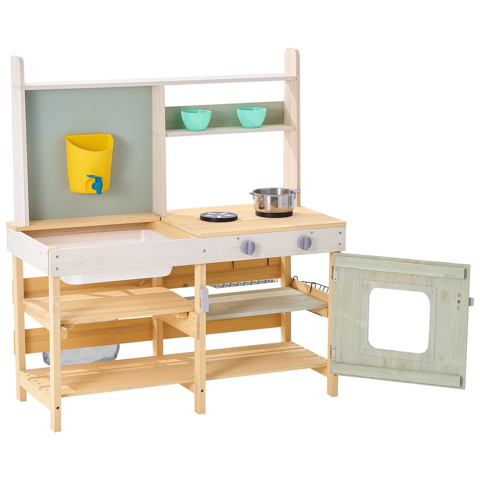 VEVOR Wooden Mud Kitchen Outdoor Toy Play Kitchen Set for Kids Pretend Playset 10