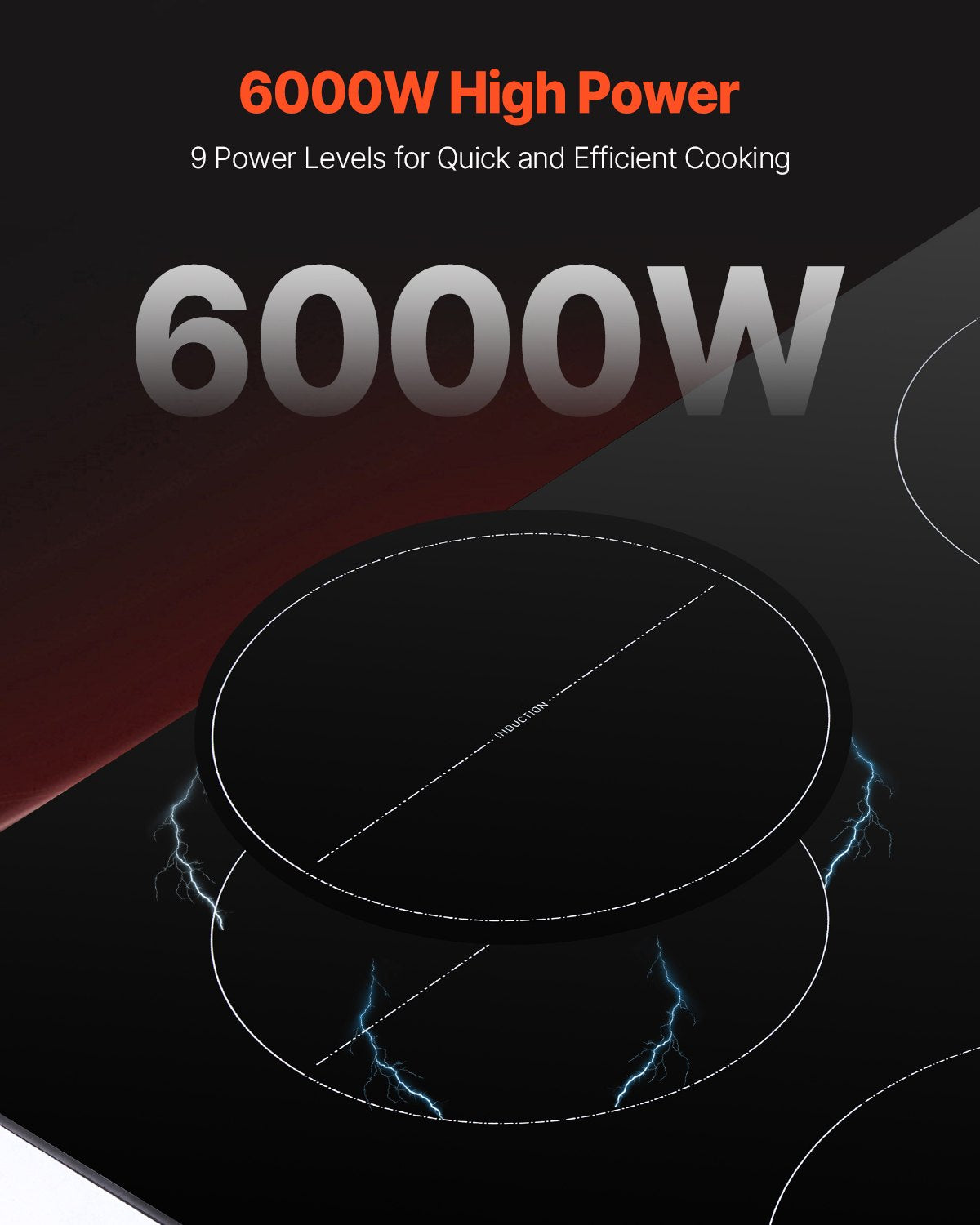 VEVOR 6000W 4 Burner Induction Cooktop Electric Countertop Burner Touch Control 3