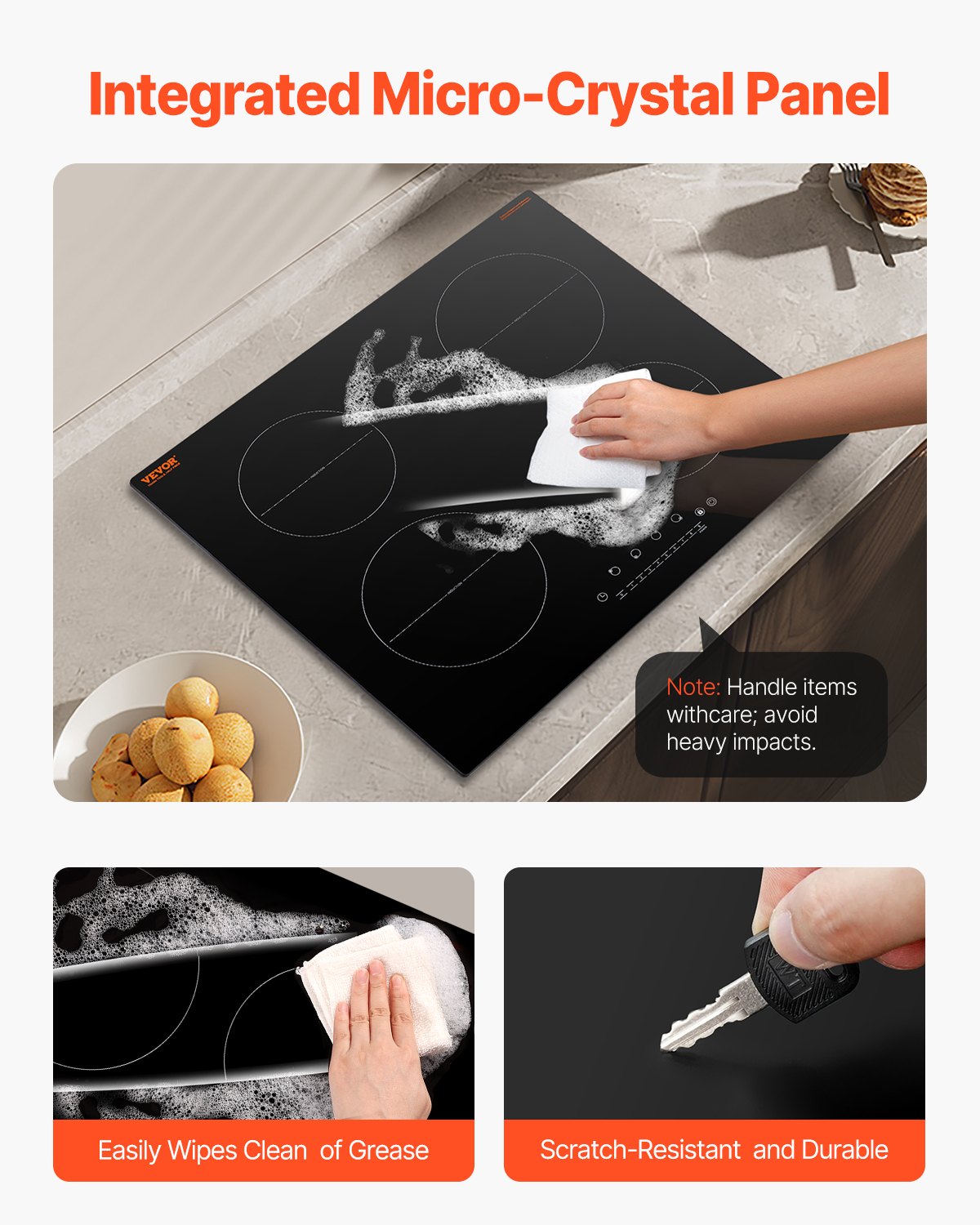 VEVOR 6000W 4 Burner Induction Cooktop Electric Countertop Burner Touch Control 5