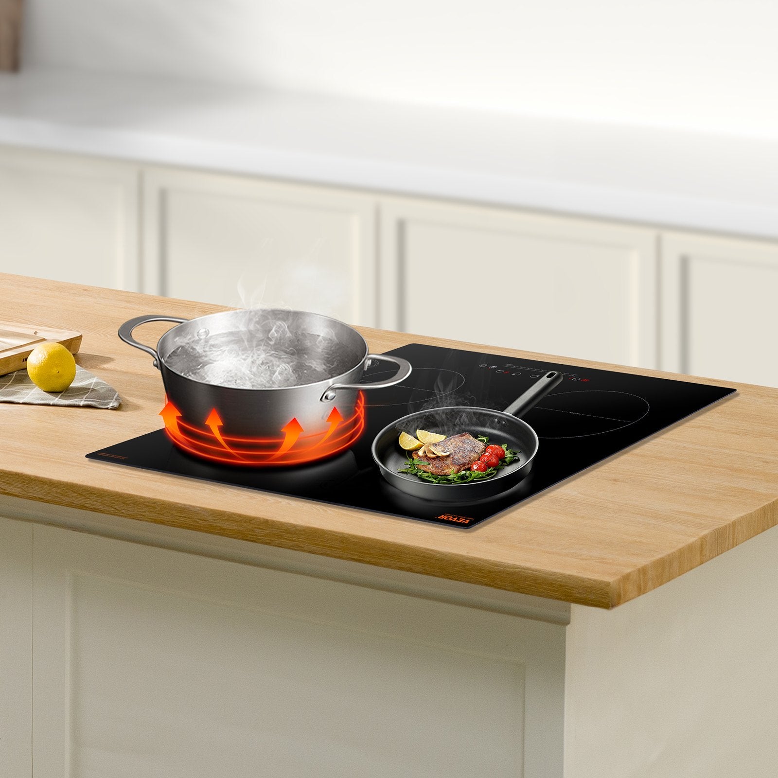 VEVOR 6000W 4 Burner Induction Cooktop Electric Countertop Burner Touch Control 8