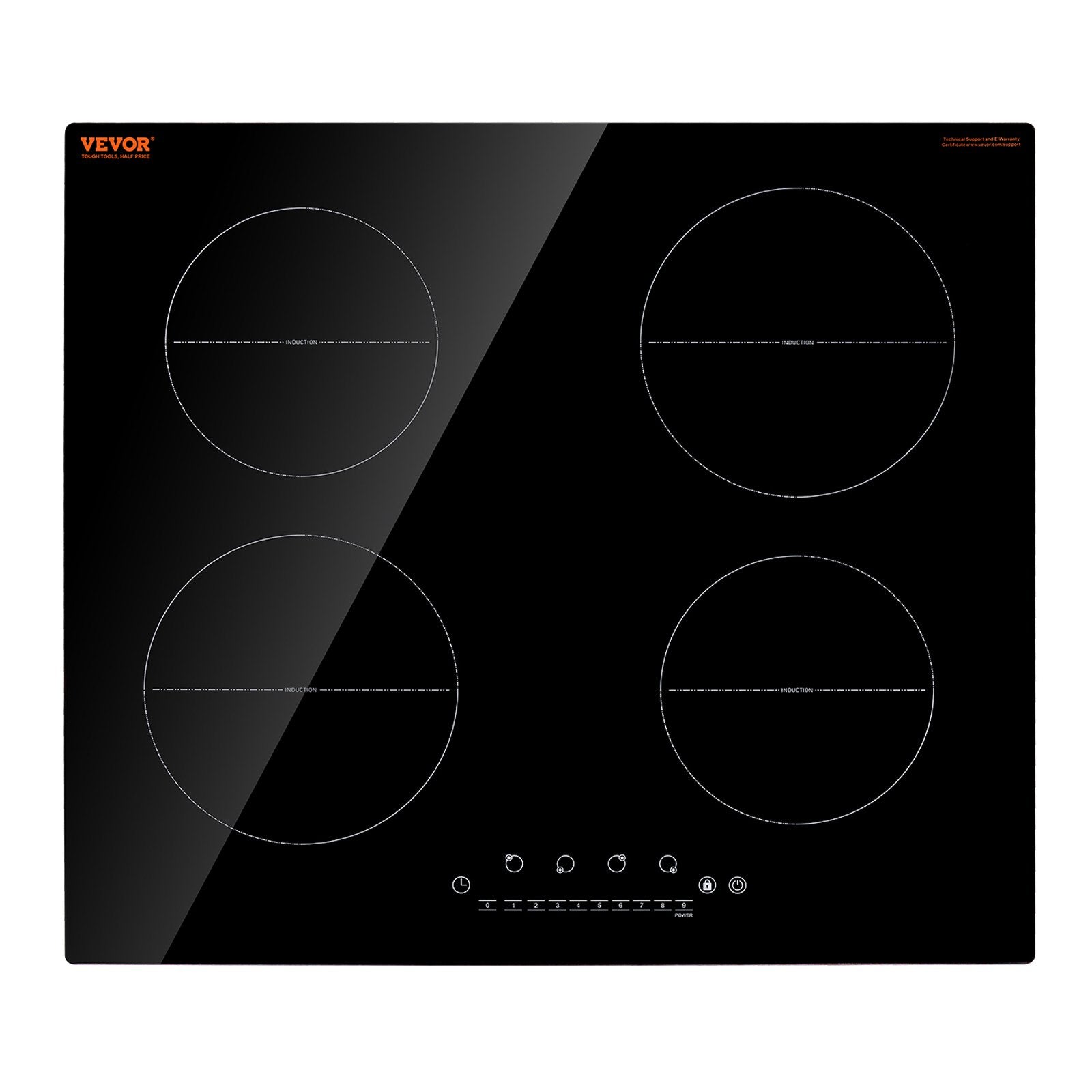 VEVOR 6000W 4 Burner Induction Cooktop Electric Countertop Burner Touch Control 9