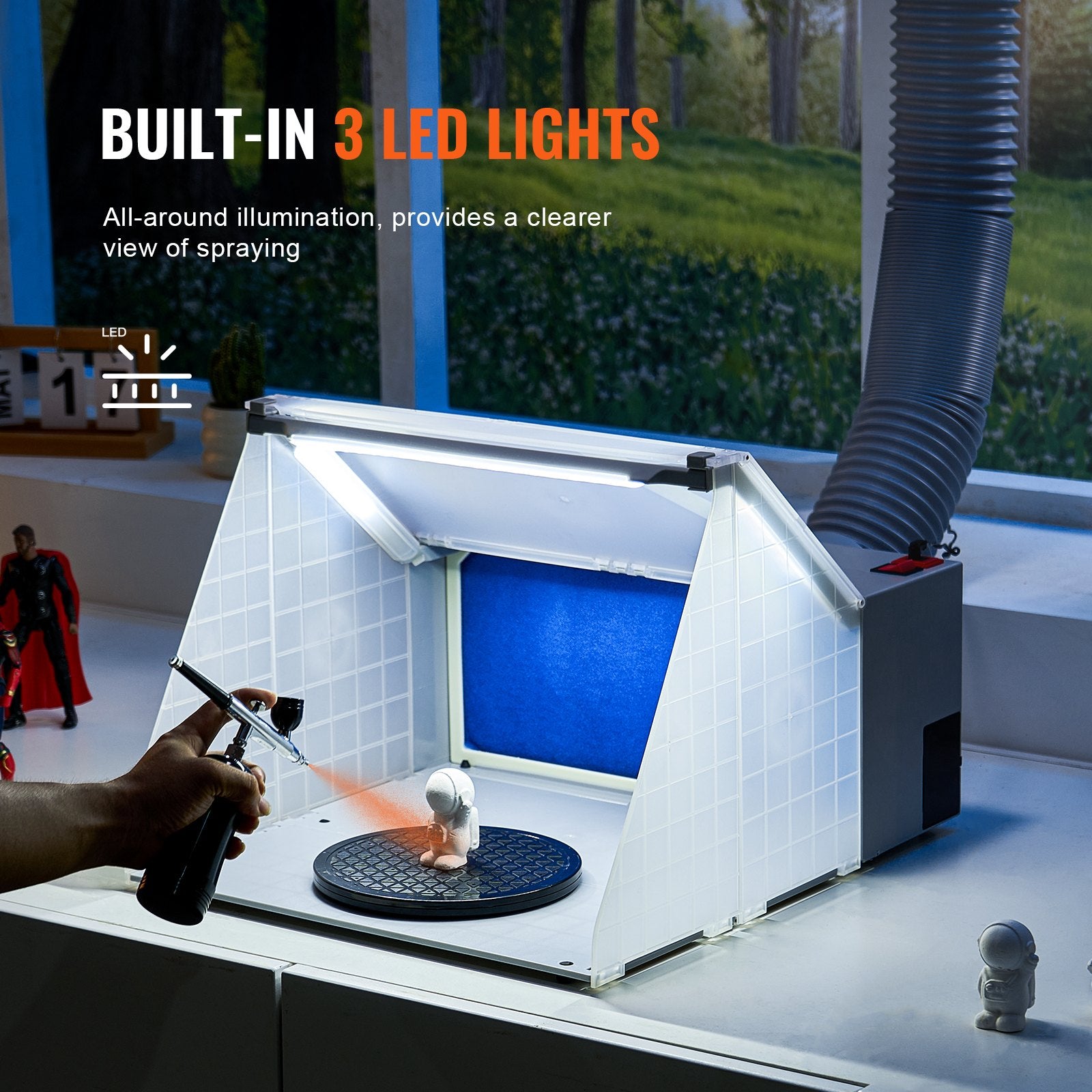 VEVOR Airbrush Spray Booth Portable Hobby Airbrush Paint Spray Booth for Models 4