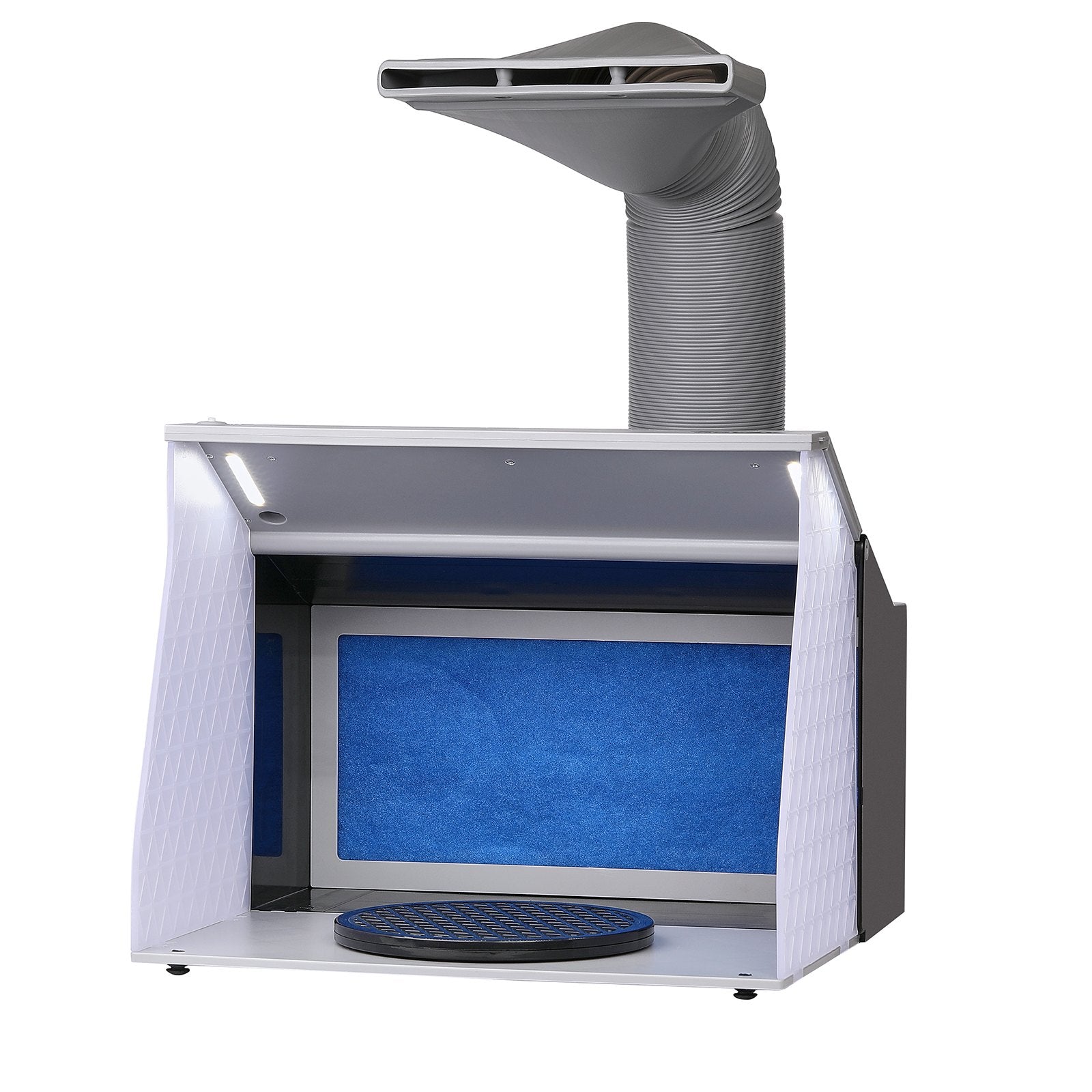 VEVOR Airbrush Spray Booth, Portable Hobby Airbrush Paint Spray Booth Kit with 4 LED Light, Powerful Dual Exhaust Fans, Turntable and 6 ft Extension Hose, for Painting Models, Arts, Crafts, Cakes 10