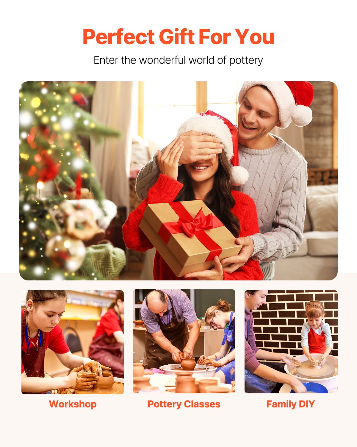 VEVOR Pottery Wheel, 35 cm Ceramic Wheel Forming Machine, 60-300 RPM Speed Adjustable Foot Pedal, Adjustable Lift Leg, Detachable Basin, Complete Tool Accessory Kit for Work Art Craft DIY, Blue 7