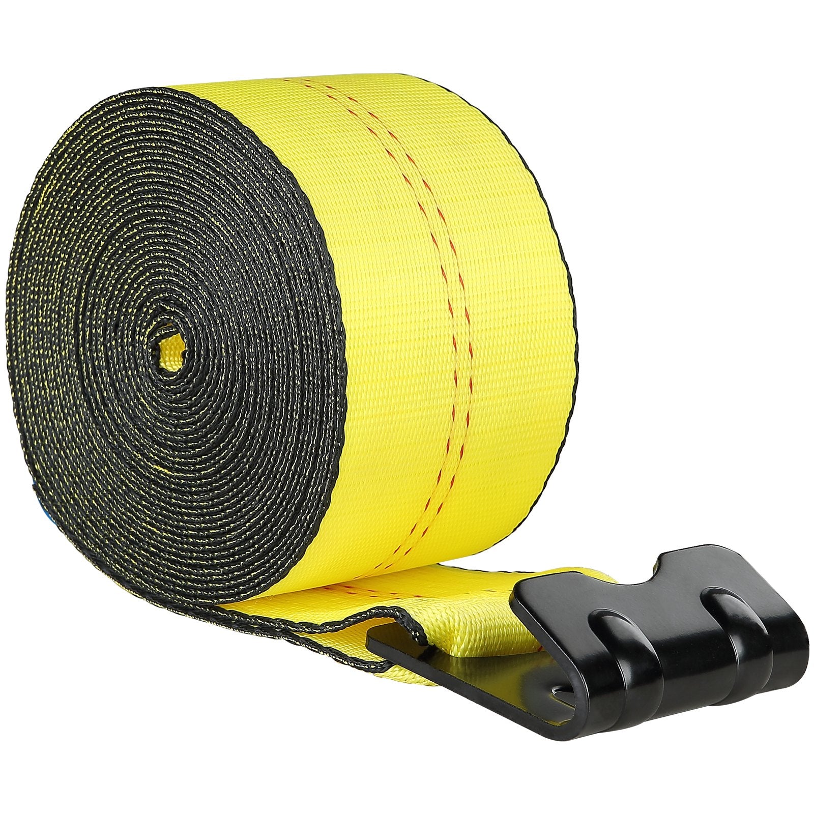 VEVOR Winch Straps, 10.2 cm x 12.2 m, 2.7T Load Capacity, 8.2T Break Strength, Truck Straps with Flat Hook, Flatbed Tie Downs Cargo Control for Trailers, Farms, Rescues, Tree Saver, Yellow (10 Pack) 6