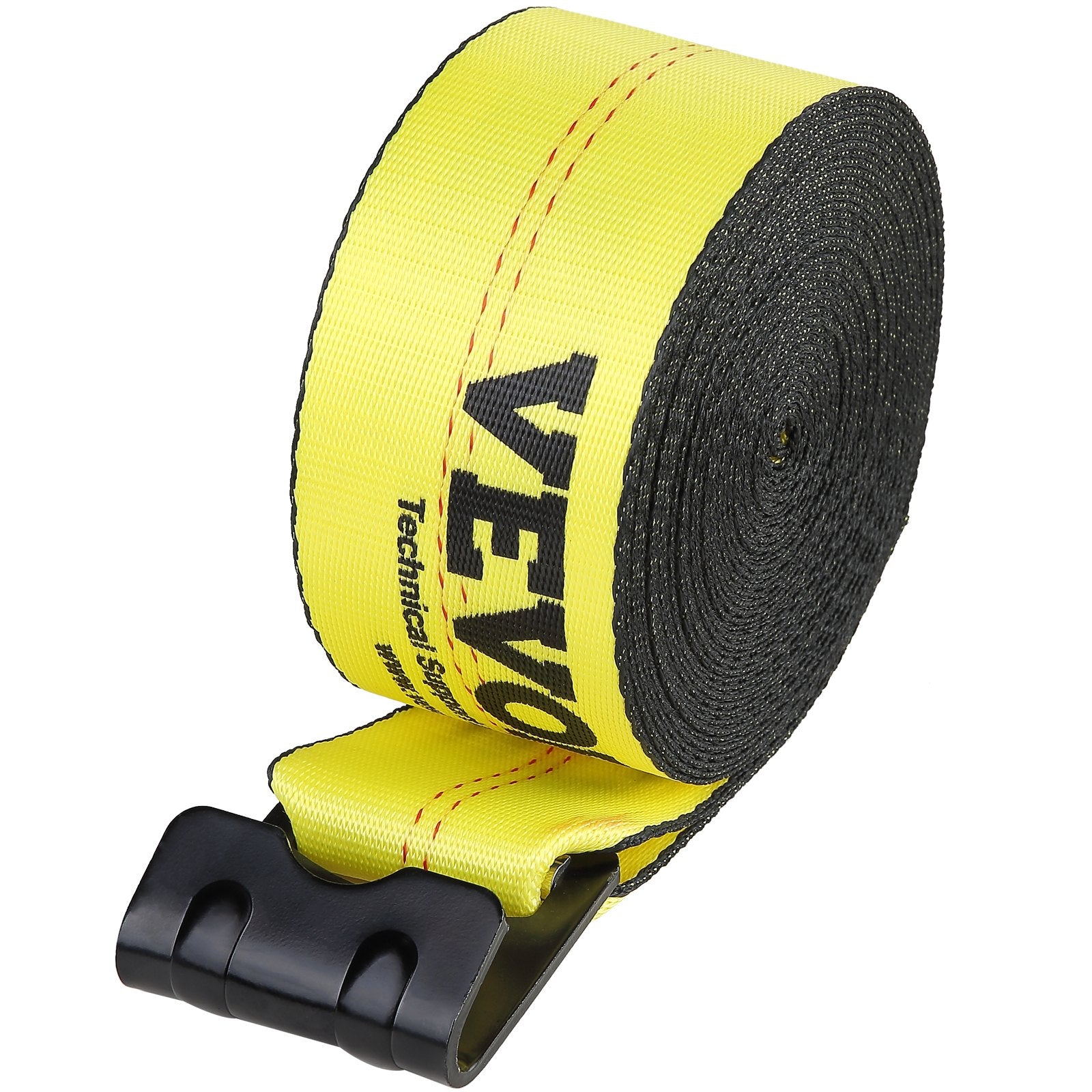 VEVOR Winch Straps, 10.2 cm x 12.2 m, 2.7T Load Capacity, 8.2T Break Strength, Truck Straps with Flat Hook, Flatbed Tie Downs Cargo Control for Trailers, Farms, Rescues, Tree Saver, Yellow (10 Pack) 8