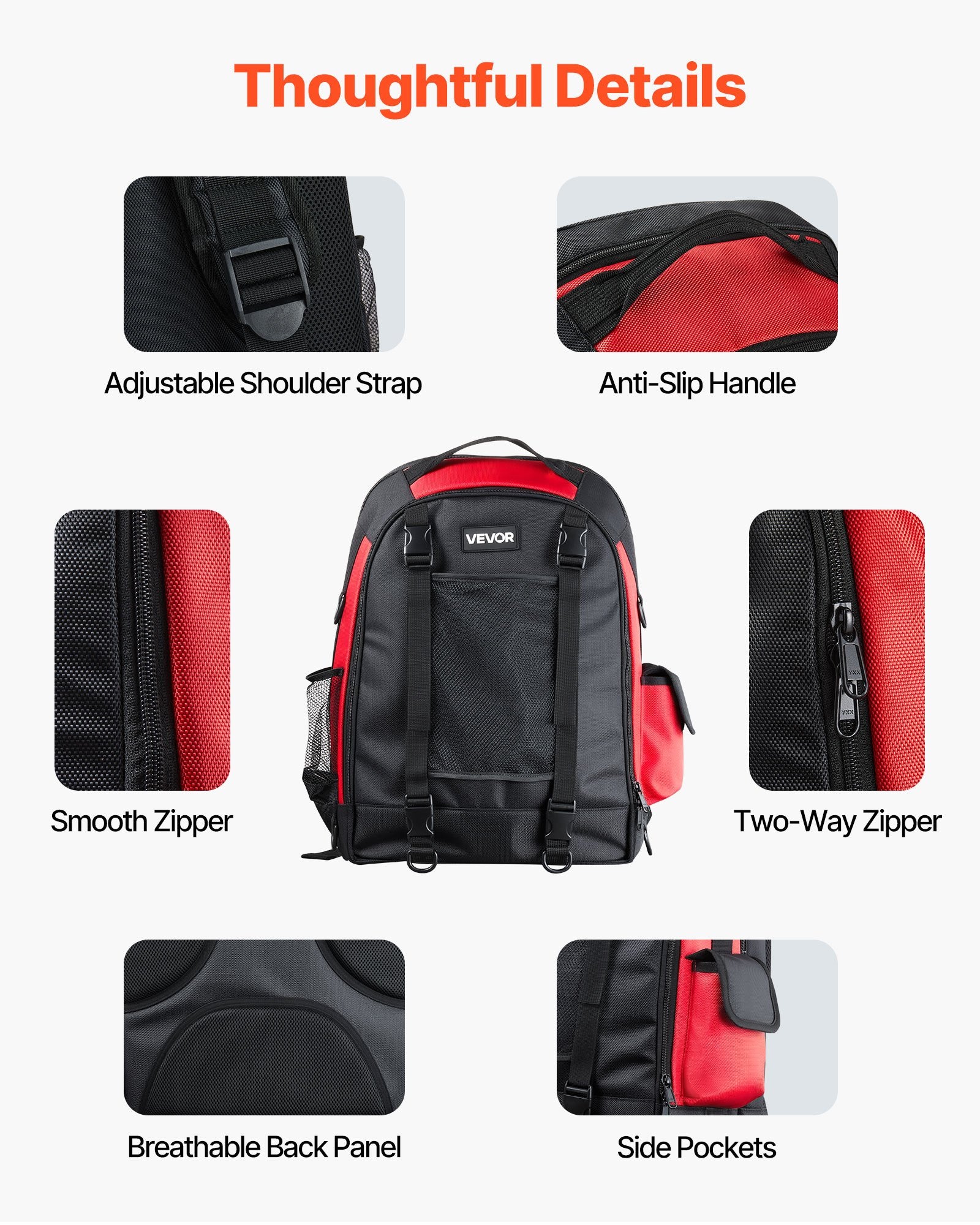 VEVOR 25.2L Welding Backpack 1680D Polyester Welder Backpack for Tool and Helmet 5