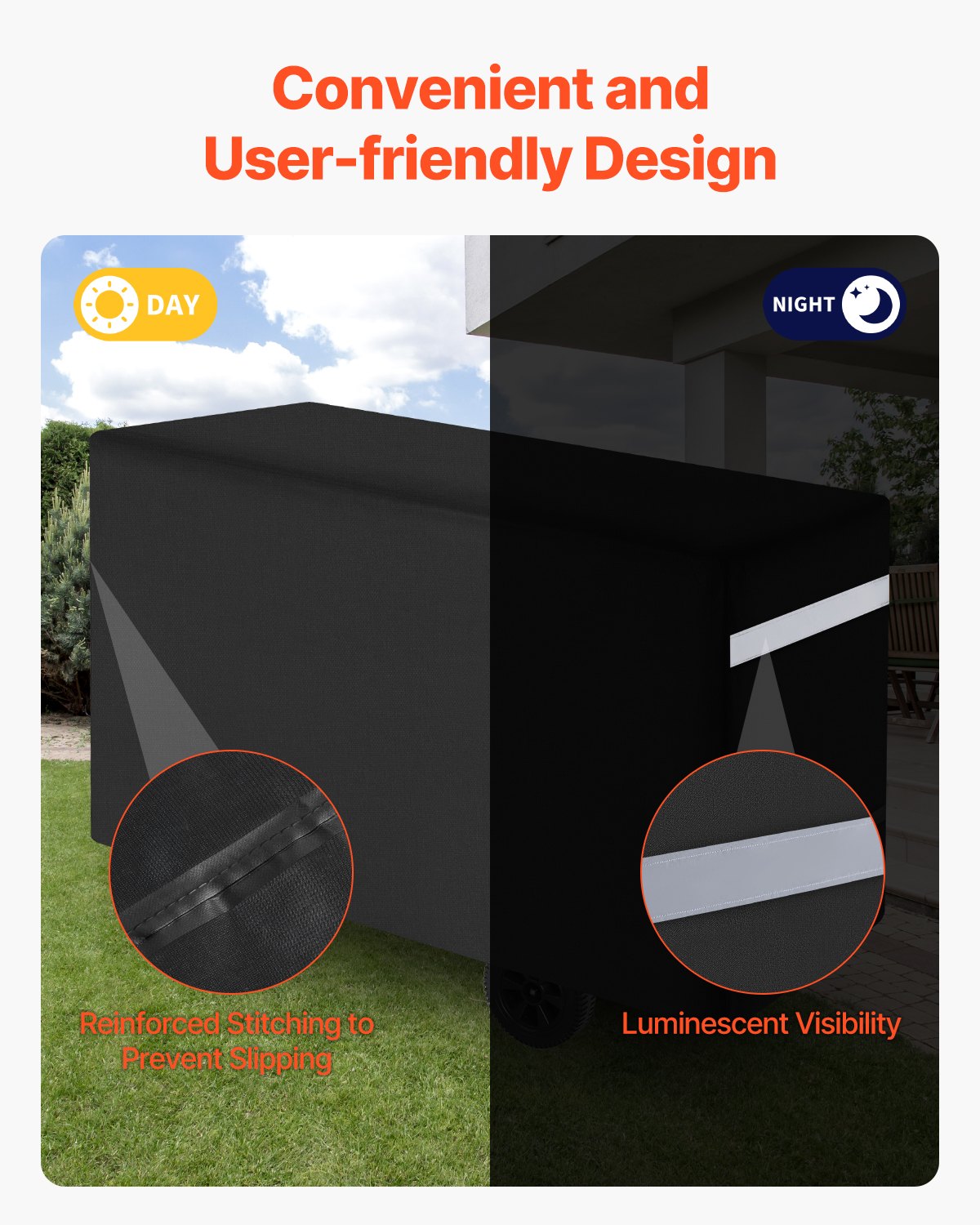 VEVOR 66 inch Grill Cover Heavy Duty BBQ Gas Grill Cover Outdoor Waterproof 5