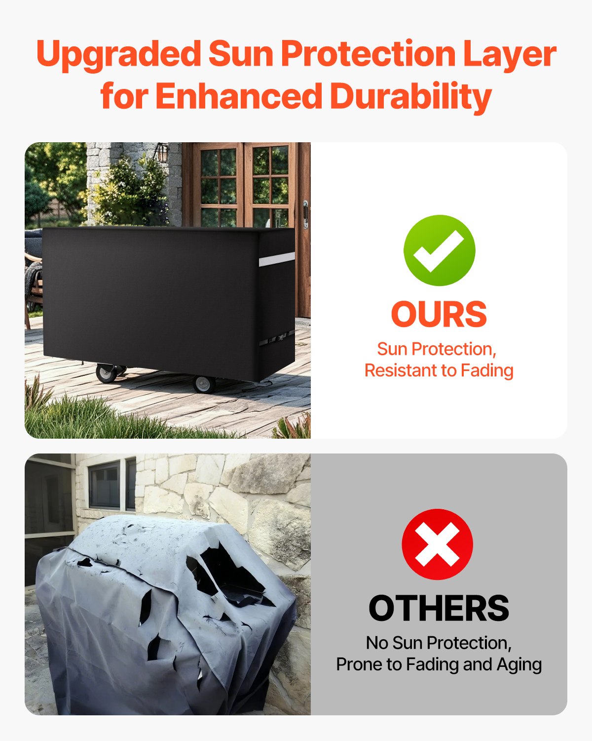 VEVOR 66 inch Grill Cover Heavy Duty BBQ Gas Grill Cover Outdoor Waterproof 6