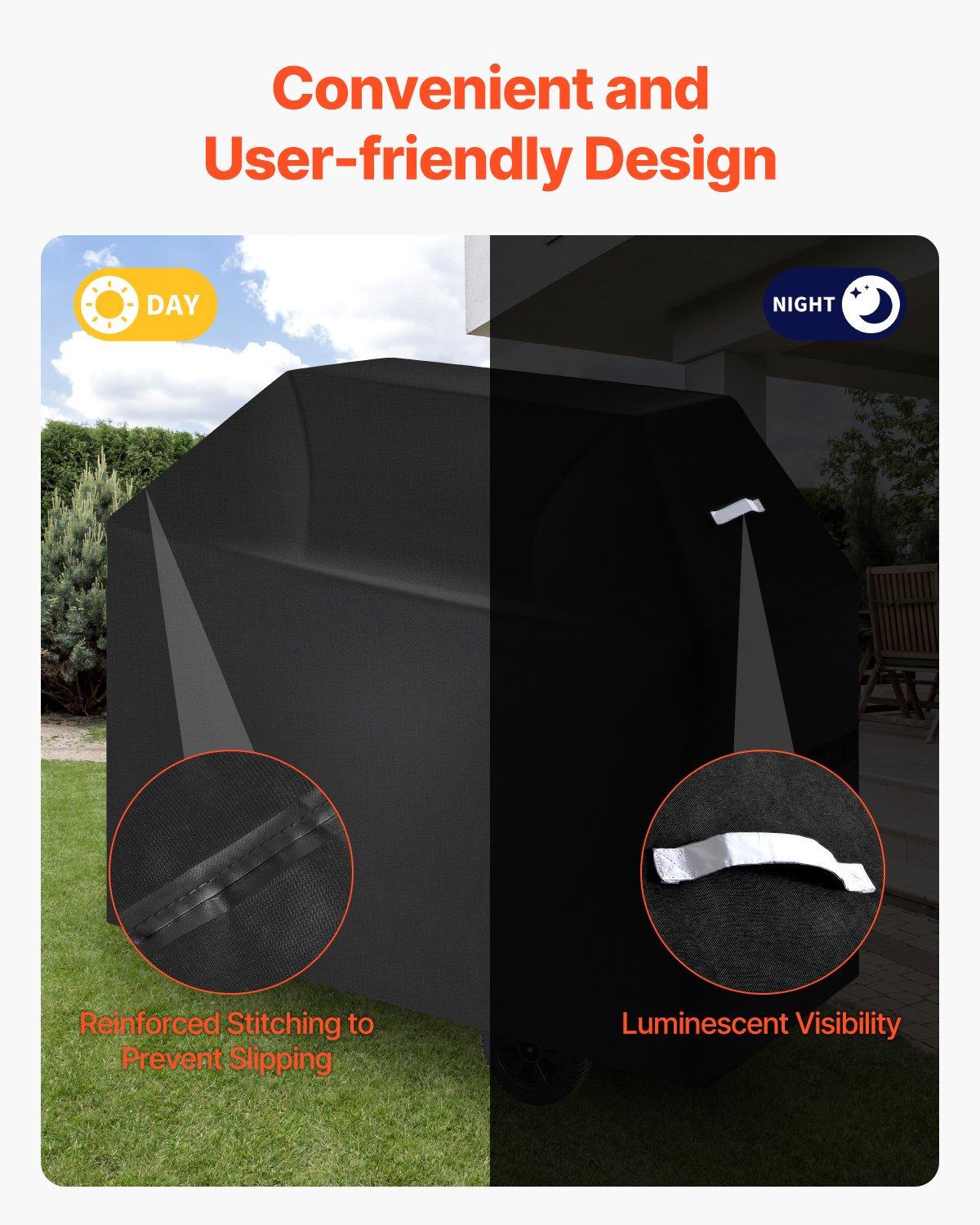 VEVOR 58 inch Grill Cover Heavy Duty BBQ Gas Grill Cover Outdoor Waterproof 5