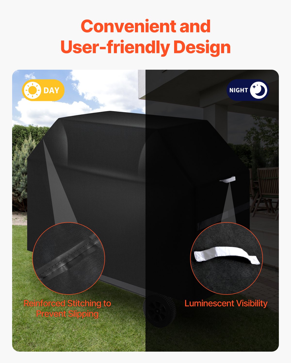 VEVOR 65 inch Grill Cover Heavy Duty BBQ Gas Grill Cover Outdoor Waterproof 5