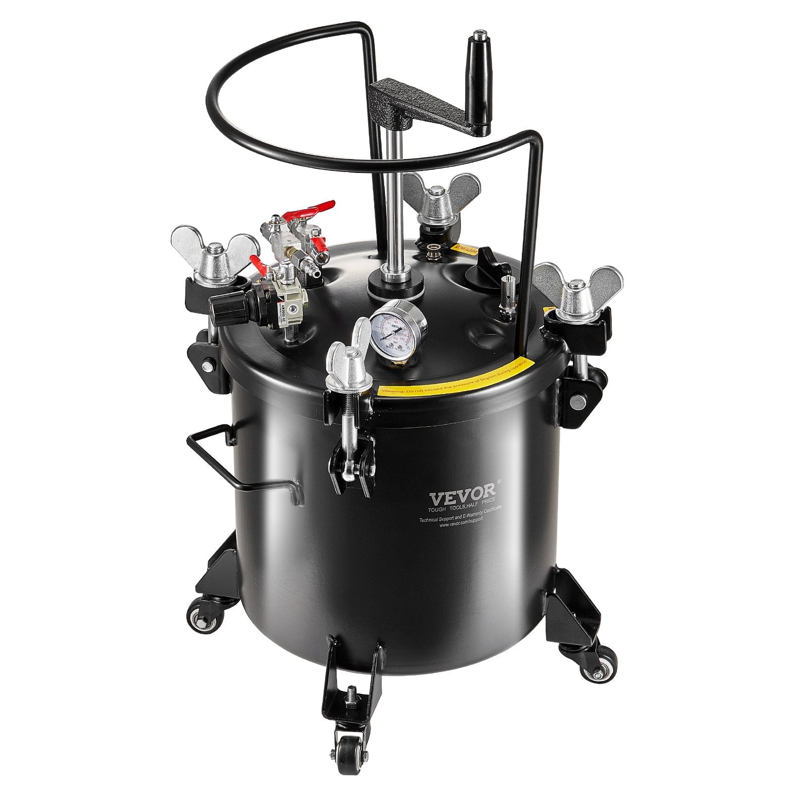 VEVOR Spray Paint Pressure Pot Tank 20L/5gal with Casters Leak Repair Sealant 9