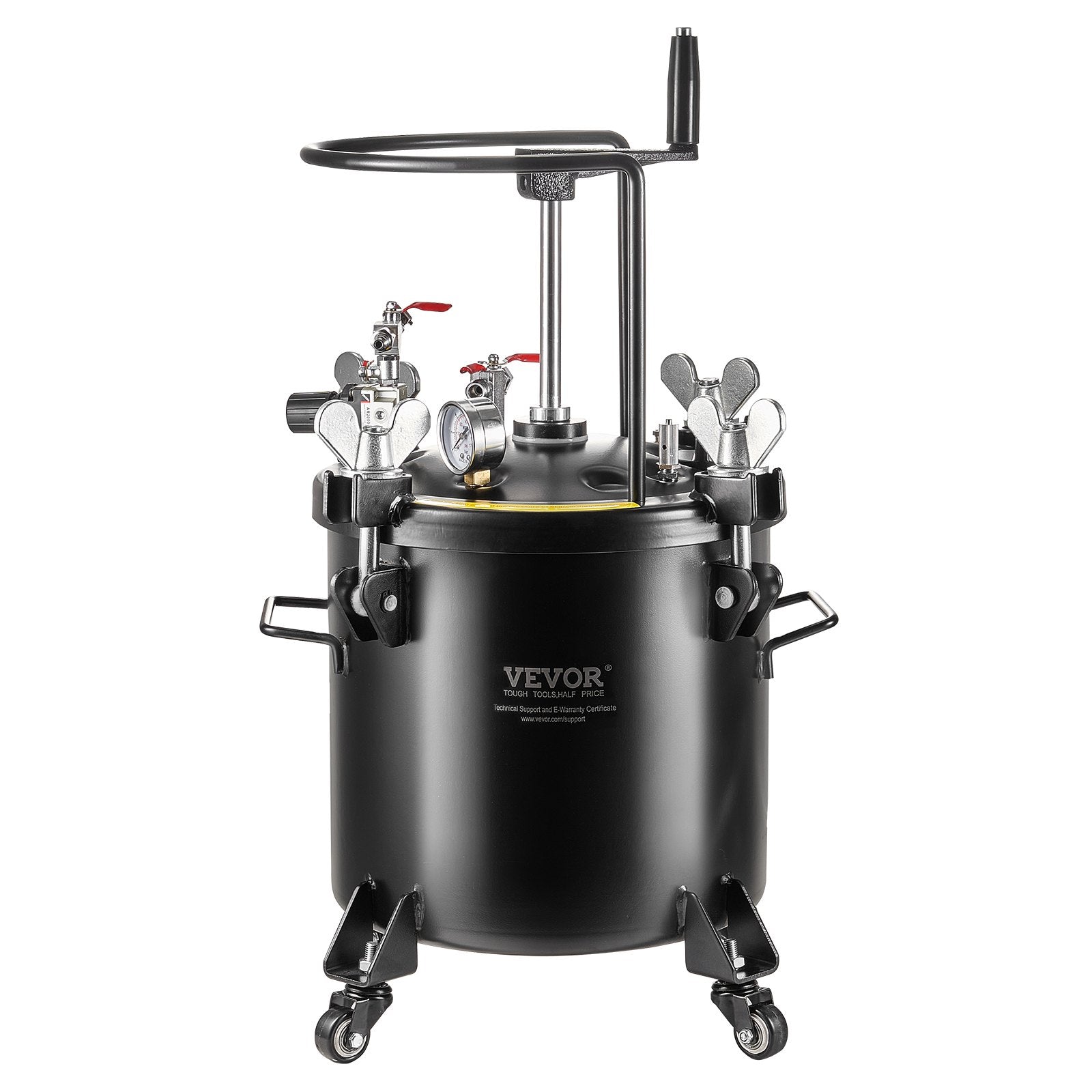 VEVOR Spray Paint Pressure Pot Tank 20L/5gal with Casters Leak Repair Sealant 10