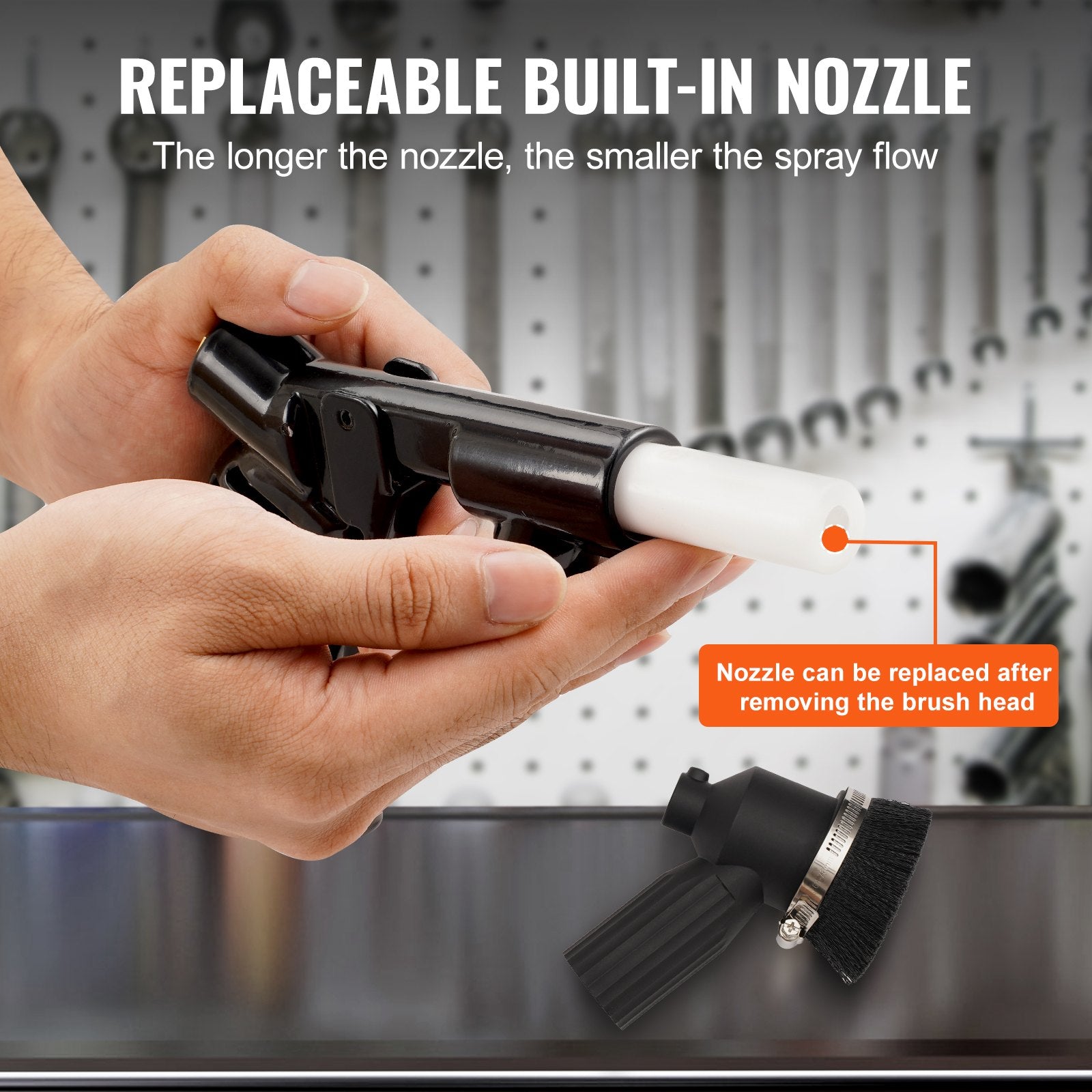 VEVOR 28 Gallon Vacuum Sand Blaster, Dustless Sandblaster with Built-in 1200W Vacuum System for Dust Control and Abrasive Recycle, 60-110 PSI Heavy Duty Abrasive Blasting Machine 5