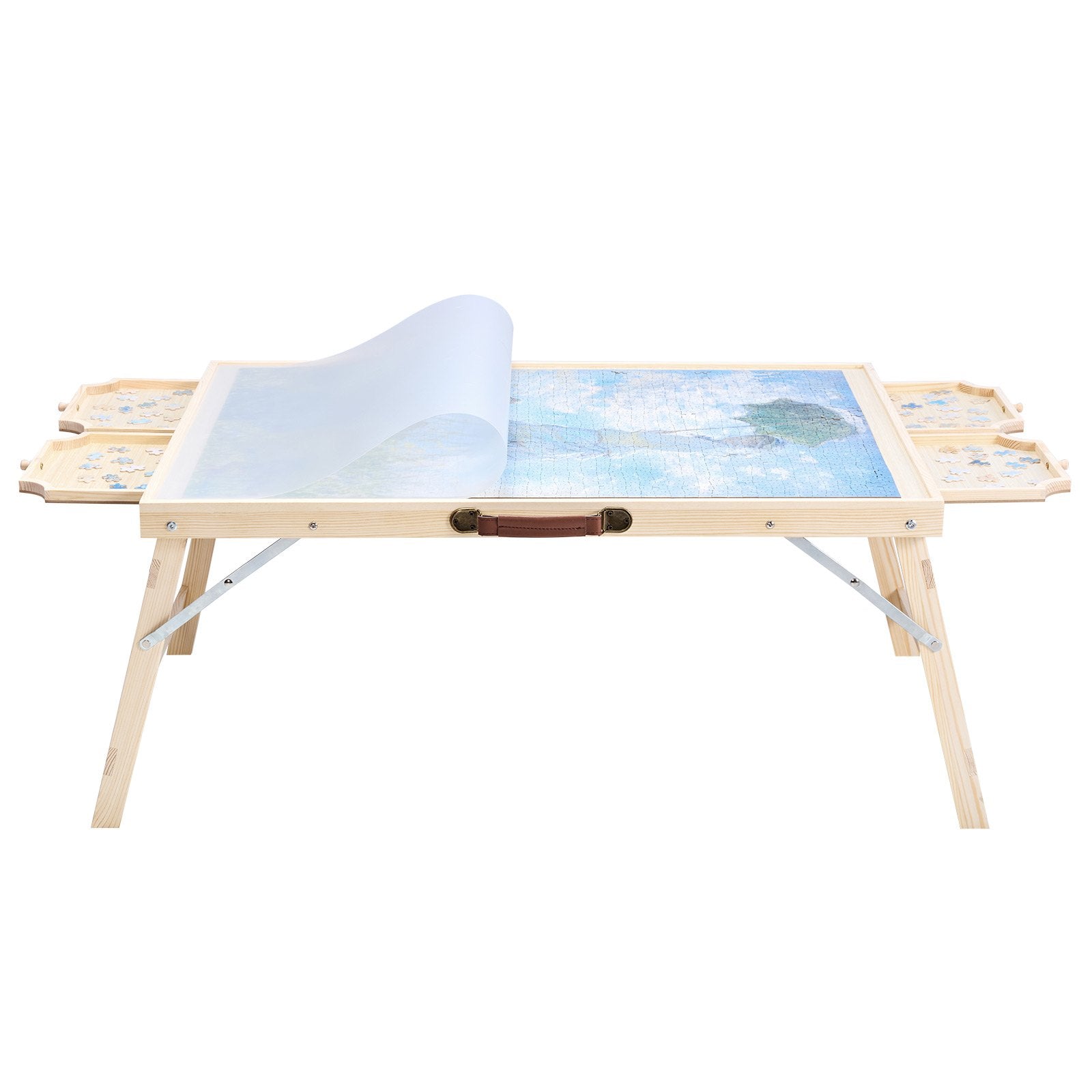 VEVOR 1500 Piece Puzzle Board with Folding Leg Portable Wooden Jigsaw 86x63cm 9