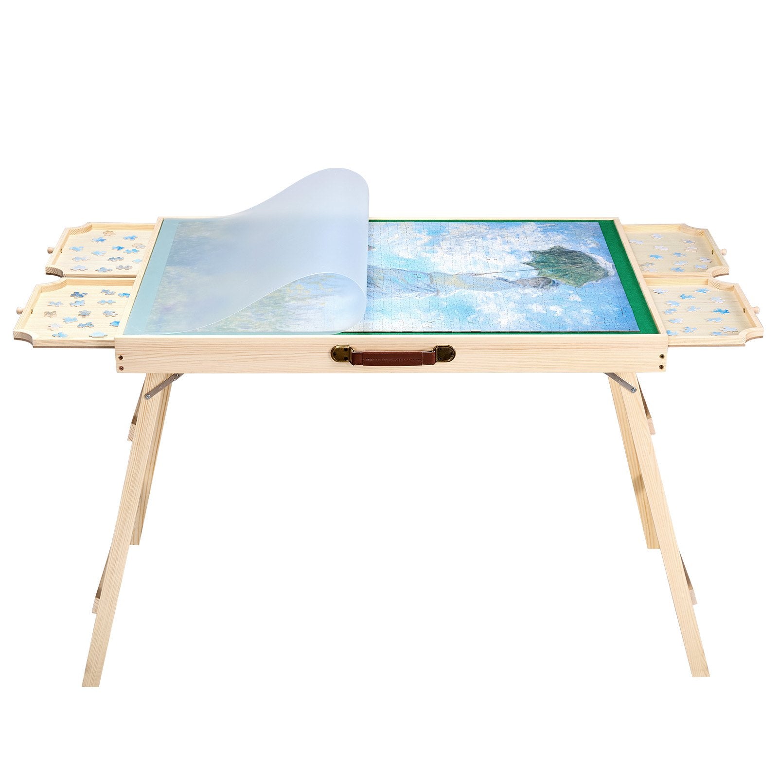 VEVOR 1500 Piece Puzzle Board with Folding Leg Portable Wooden Jigsaw 86x63cm 9