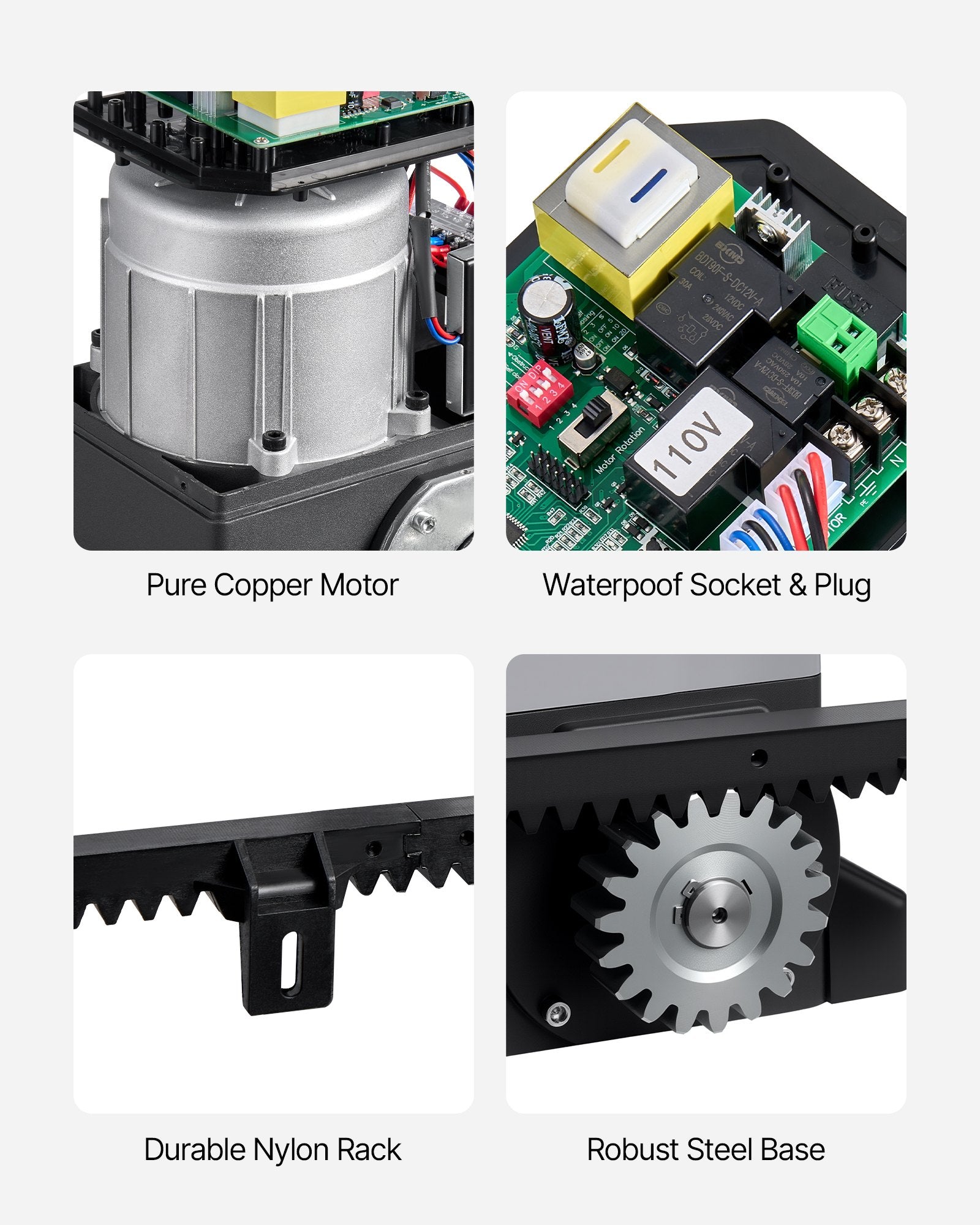 VEVOR 400W Electric Sliding Gate Opener 1000kg Chain Drive Infrared Sensor 6