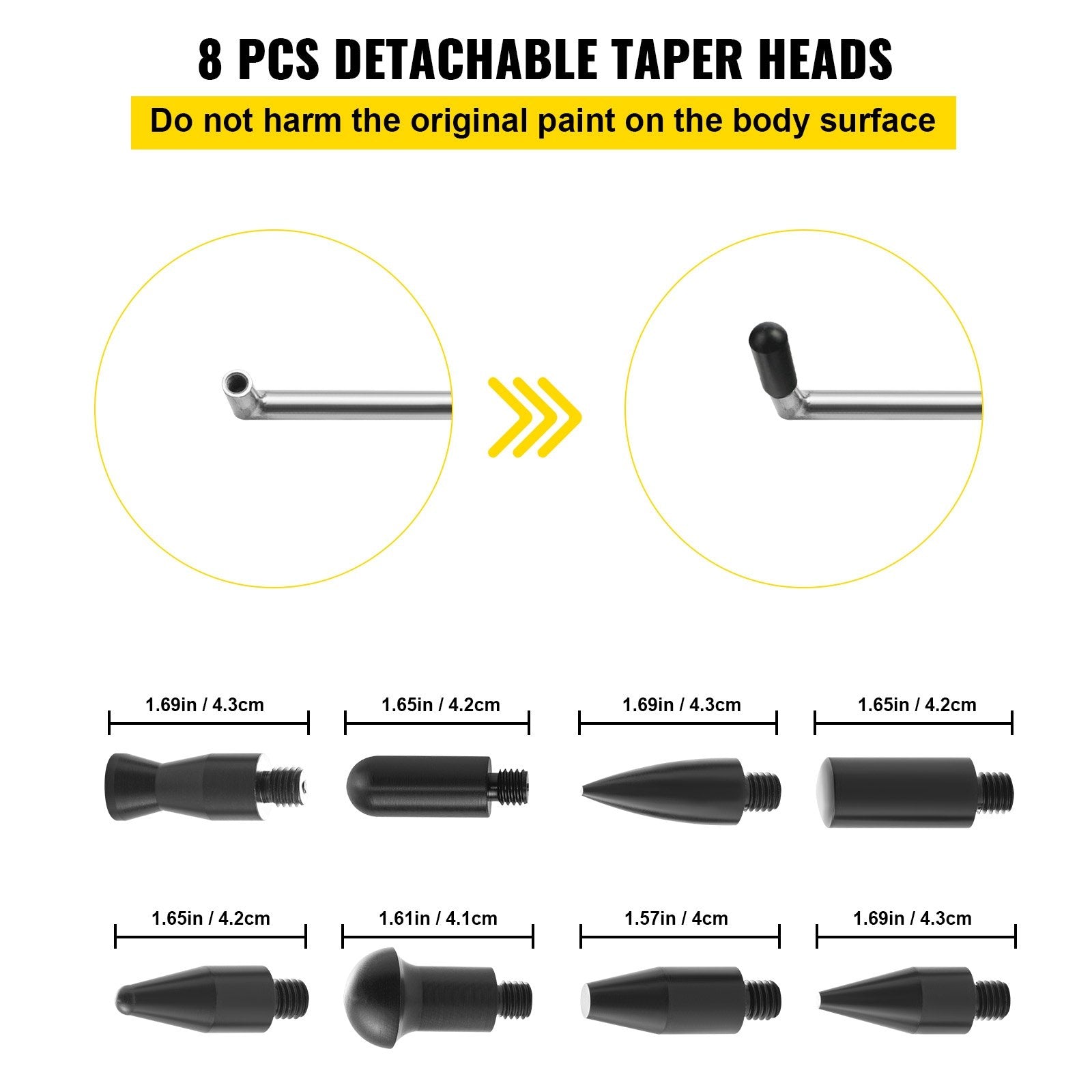 VEVOR Rods Dent Puller Stainless Steel Paintless Repair Kits Hail Removal 13 PCS 4