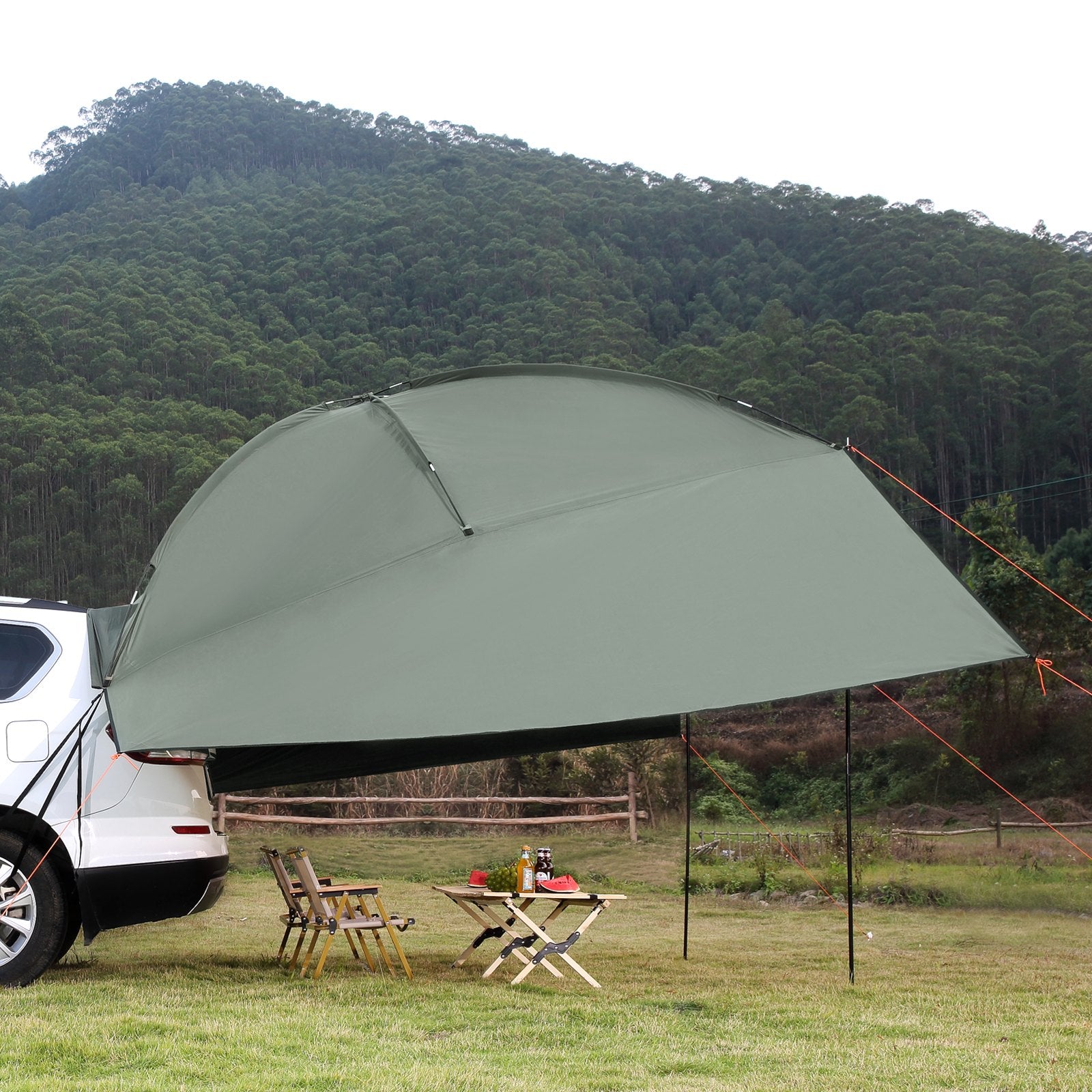 VEVOR Vehicle Awning, Large 10' x 7' Shade Coverage Car Side Awning, PU2000mm UV50+ Car Awning with Extended Side Canopies and Portable Storage Bag, Suitable for Truck, SUV, Van, Campers 8