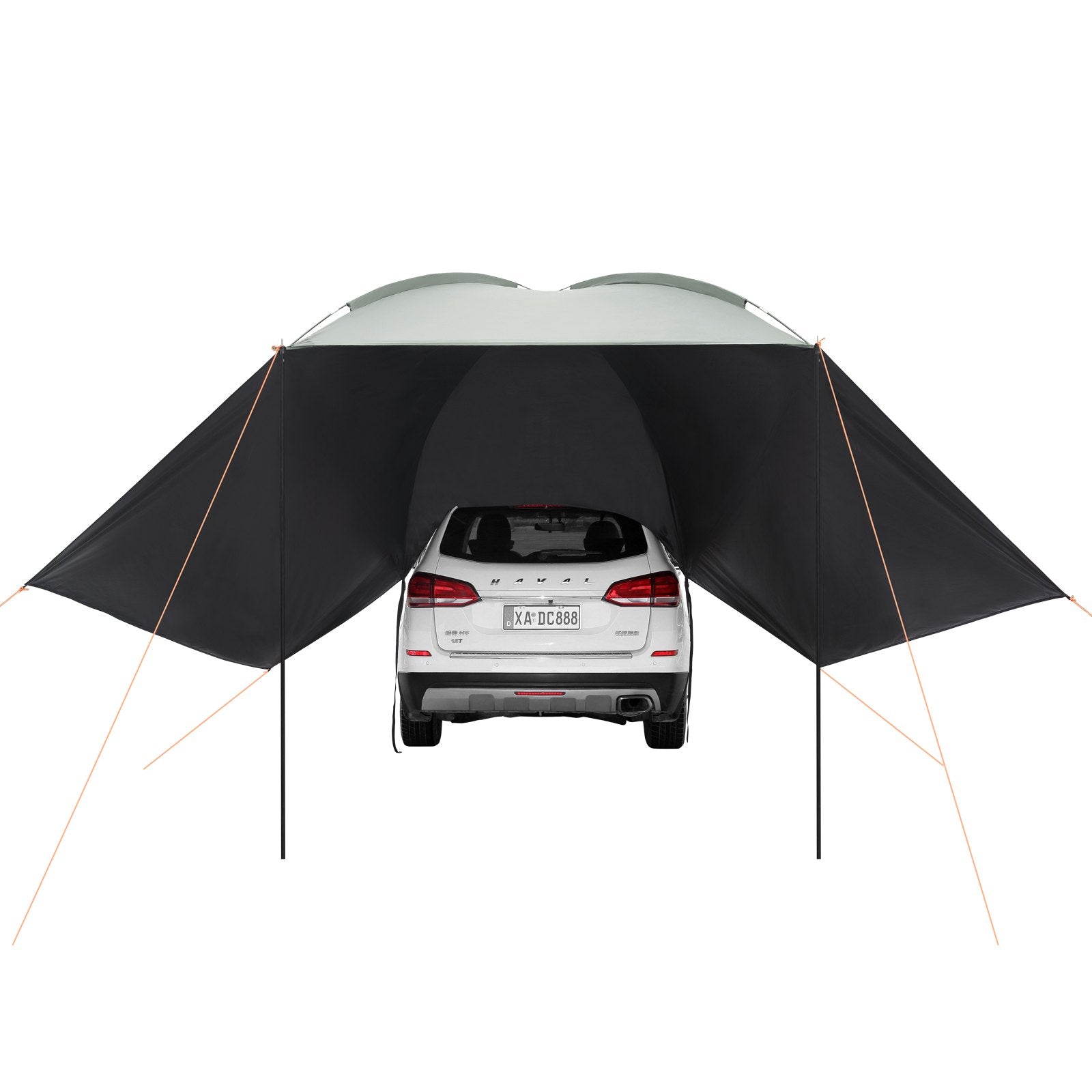 VEVOR Vehicle Awning, Large 10' x 7' Shade Coverage Car Side Awning, PU2000mm UV50+ Car Awning with Extended Side Canopies and Portable Storage Bag, Suitable for Truck, SUV, Van, Campers 11