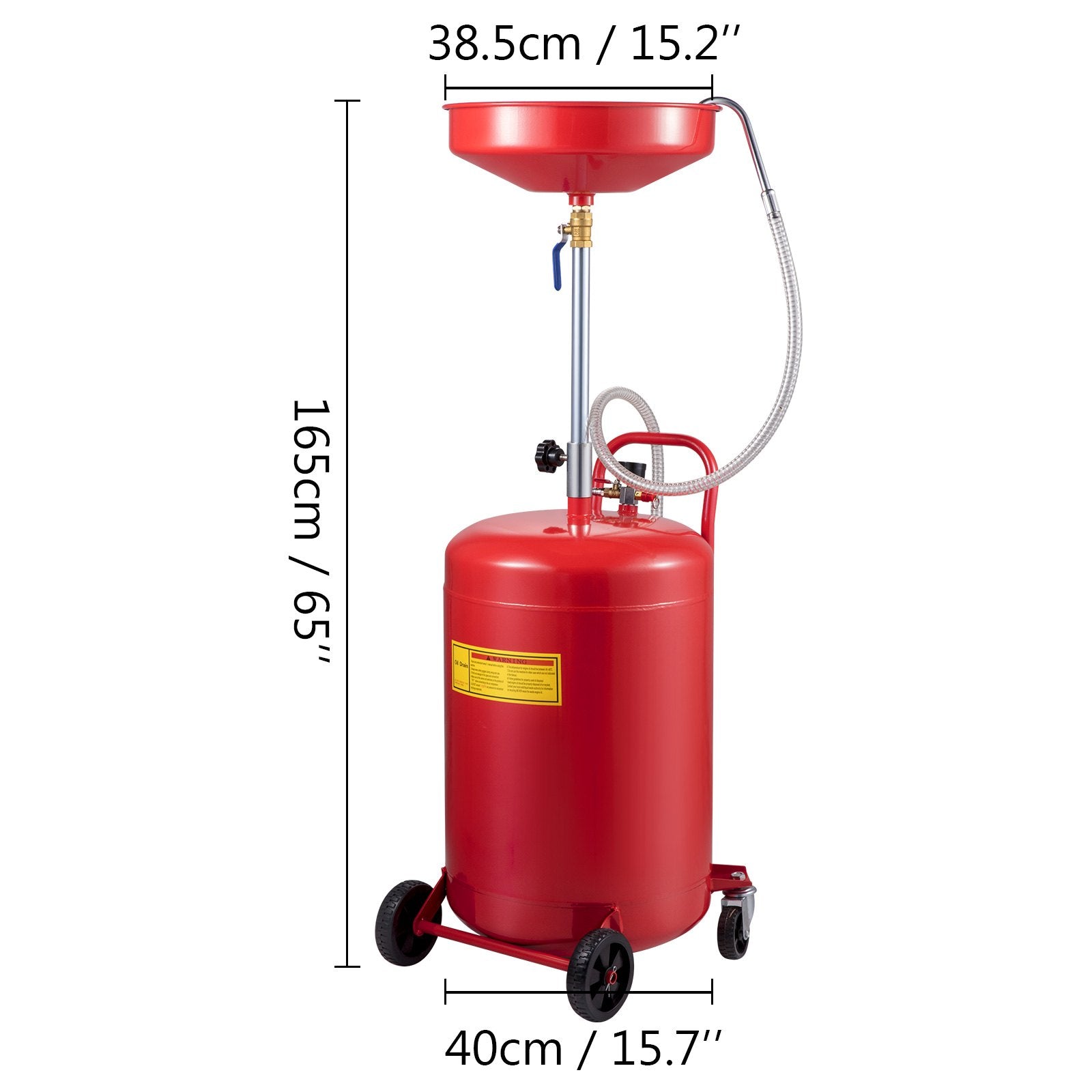 VEVOR Waste Oil Drain Tank Portable Oil Drain 20 Gallon Air Operated Drainer 8