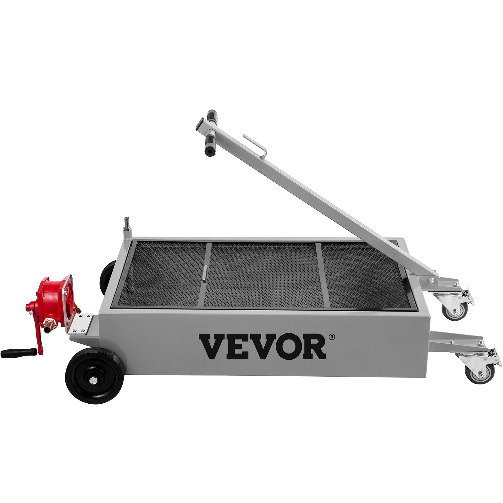 VEVOR Low Profile Oil Drain Pan Truck Drain Pan 57 L with Pump Hose Casters 10