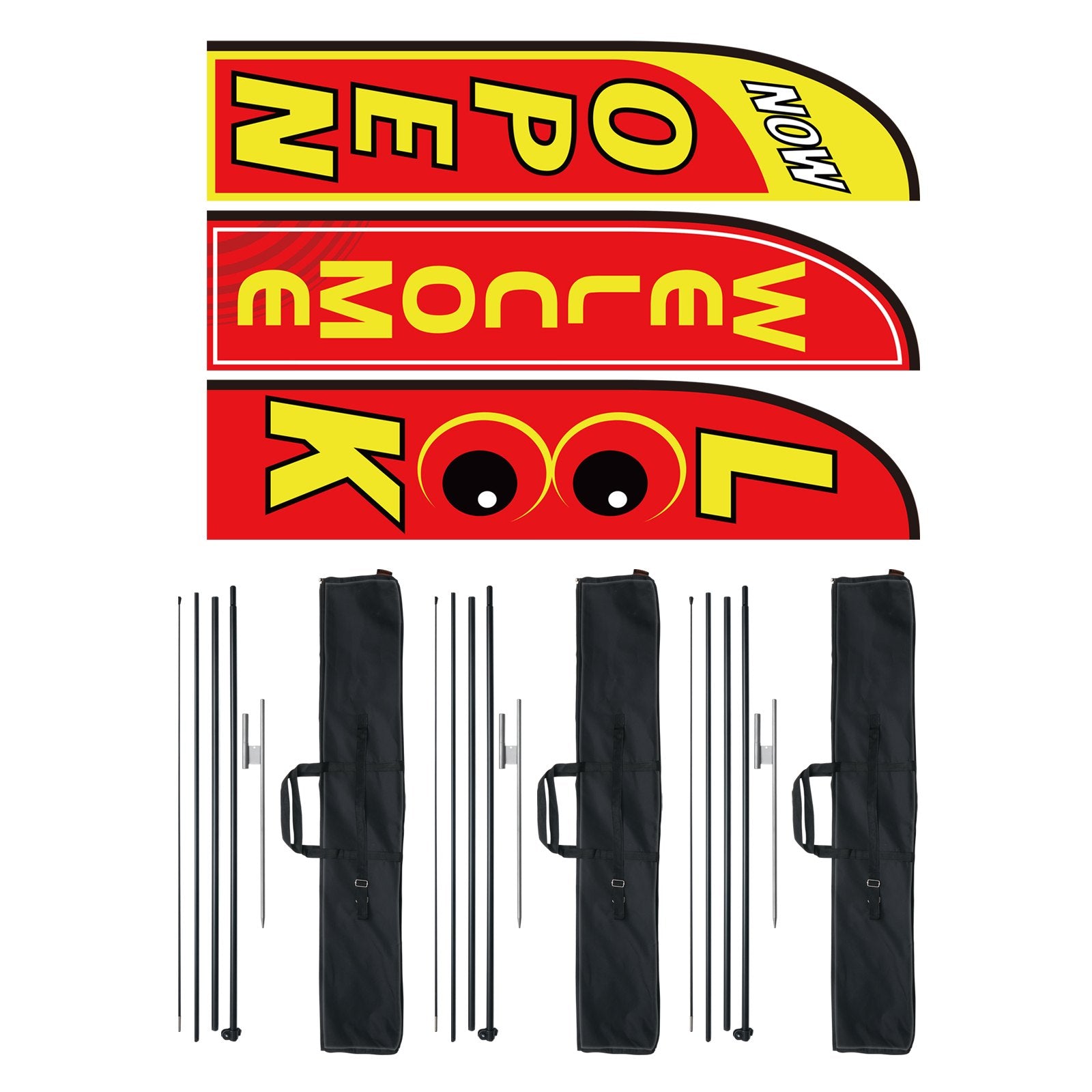 VEVOR Open Flags for Business Advertising Feather Flag Kit Open Look Welcome 9