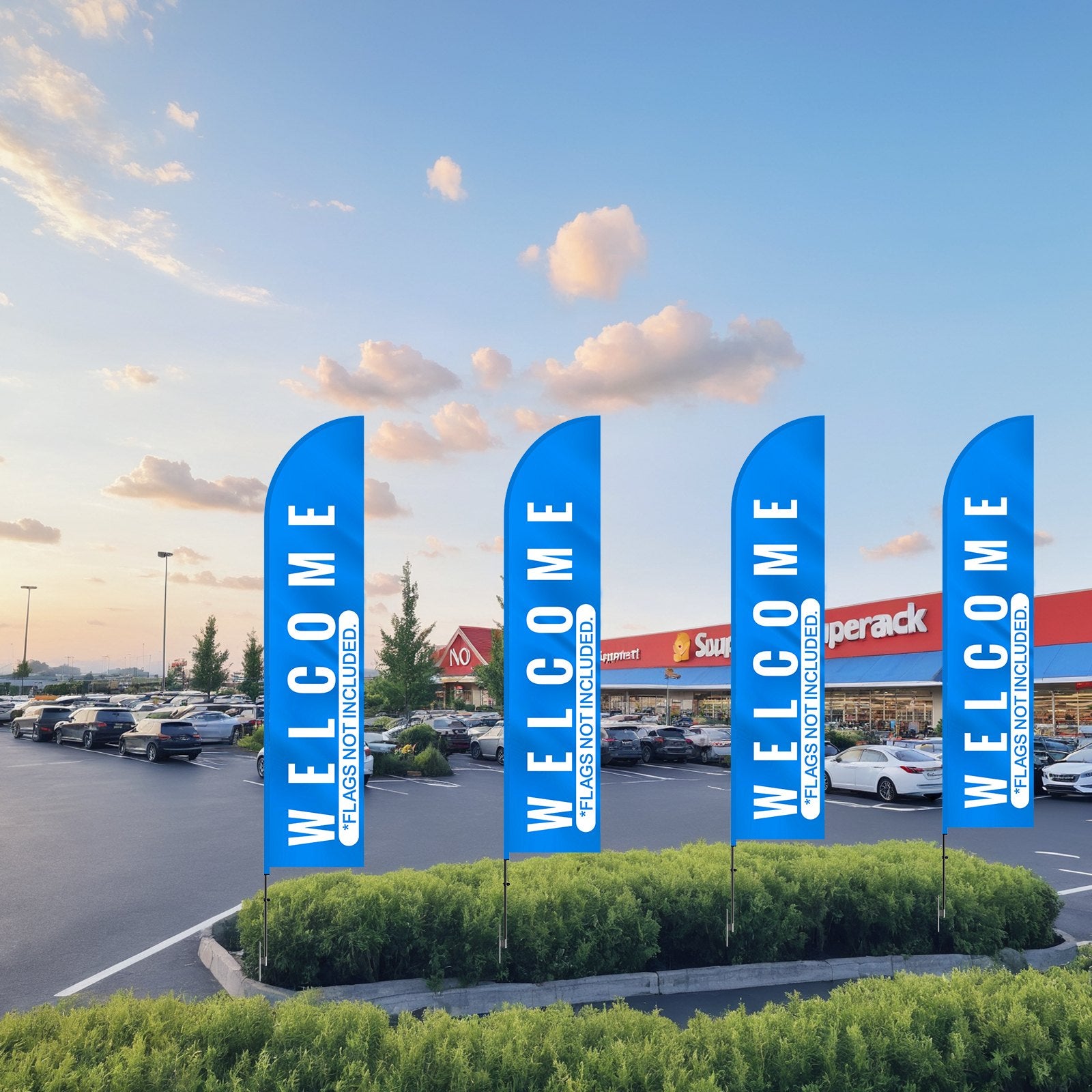 VEVOR Feather Flag Pole Kit 2 Packs Swooper Flag Pole 16.3 ft with Ground Stakes 8