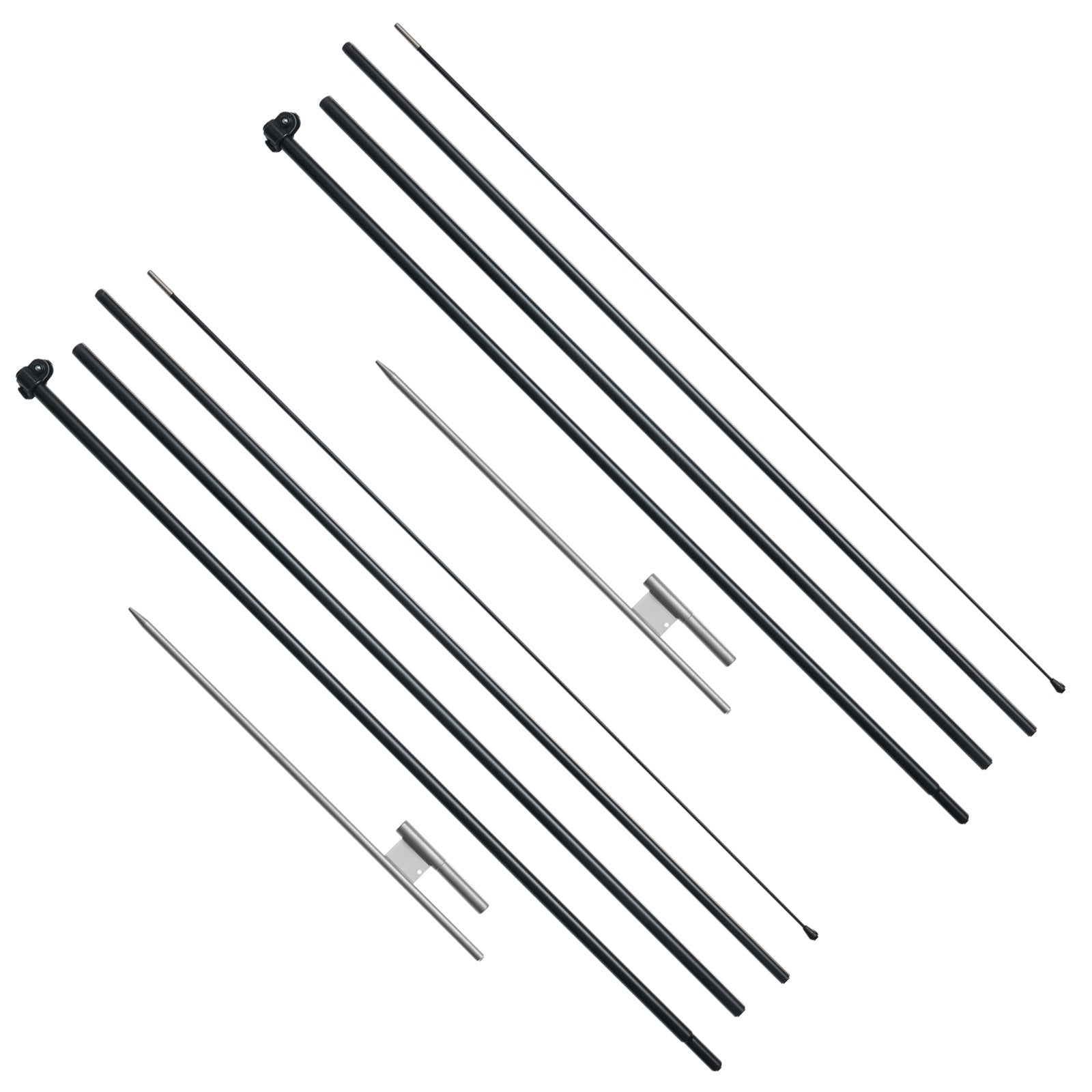 VEVOR Feather Flag Pole Kit 2 Packs Swooper Flag Pole 16.3 ft with Ground Stakes 11